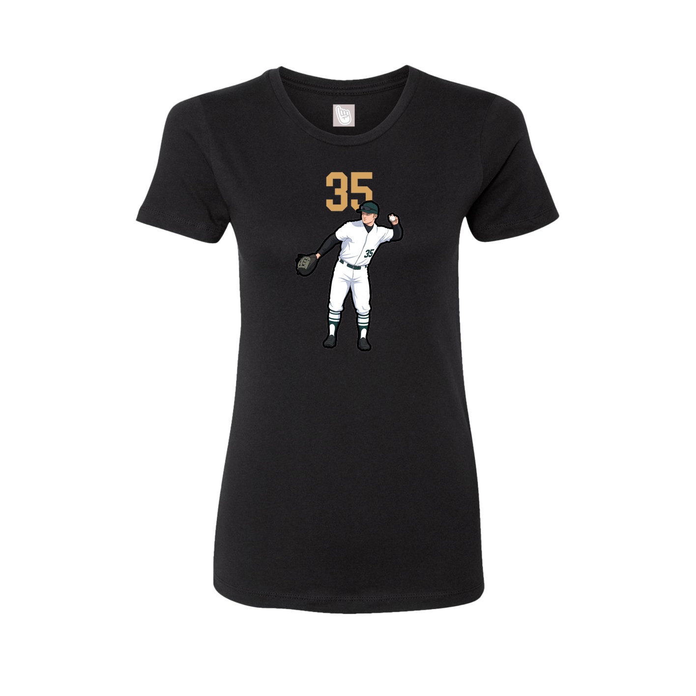 Fitted Women's Tee — Number Top in Black