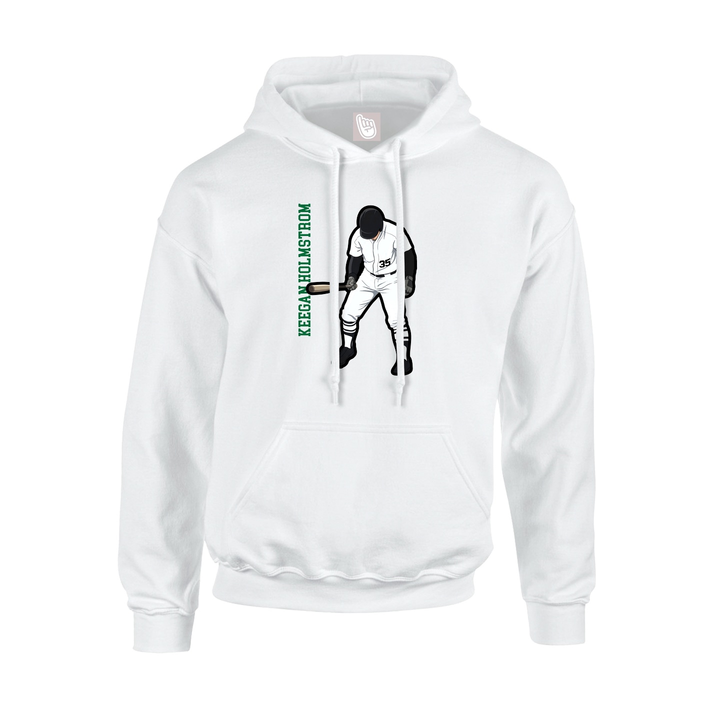 Youth Hoodie — Name Vertical in White