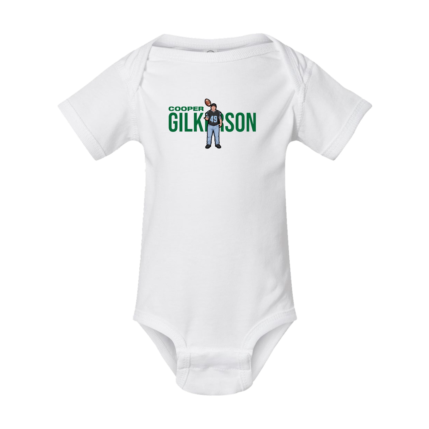 Baby Onesie — Player Name in White