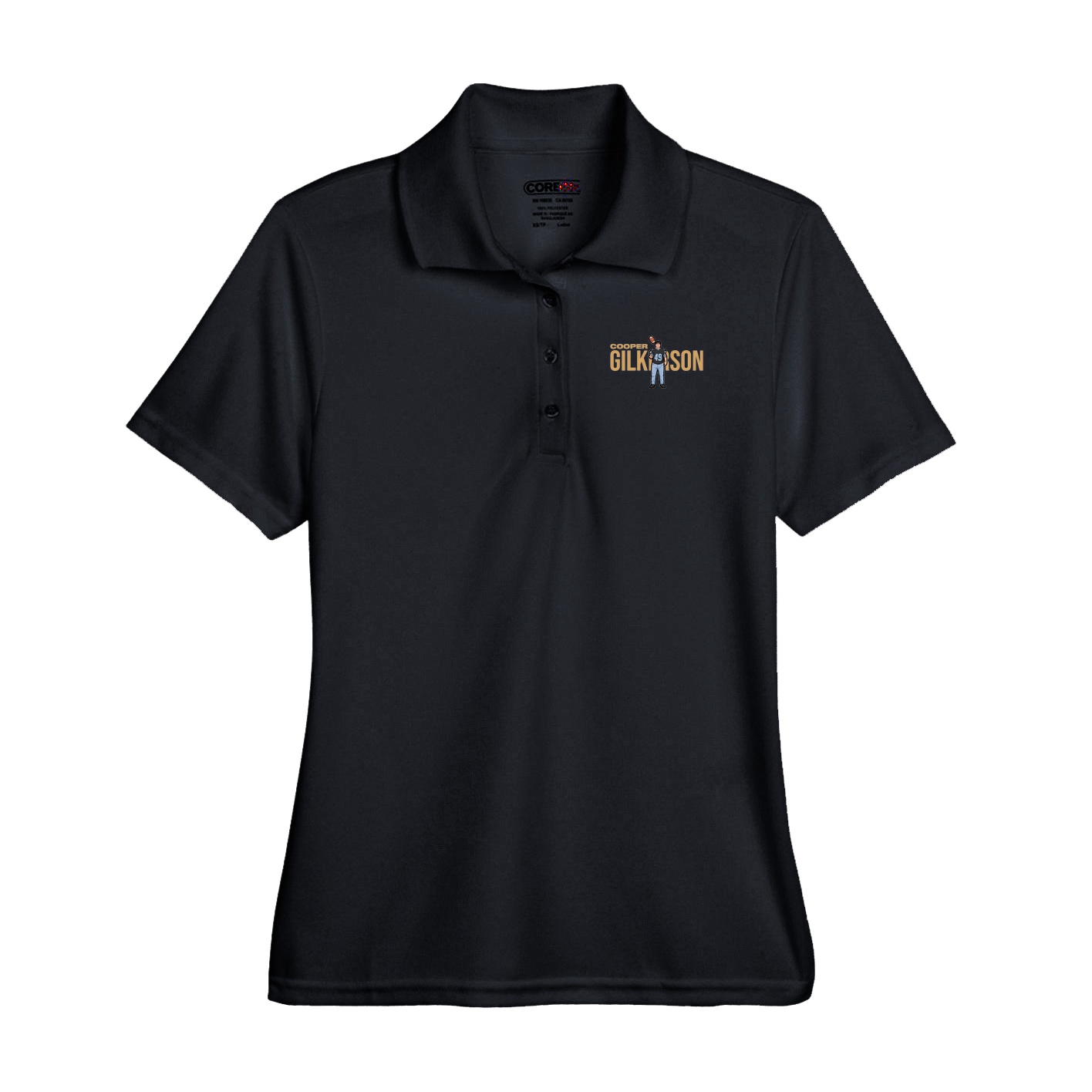 Performance Polo — Player Name in Black