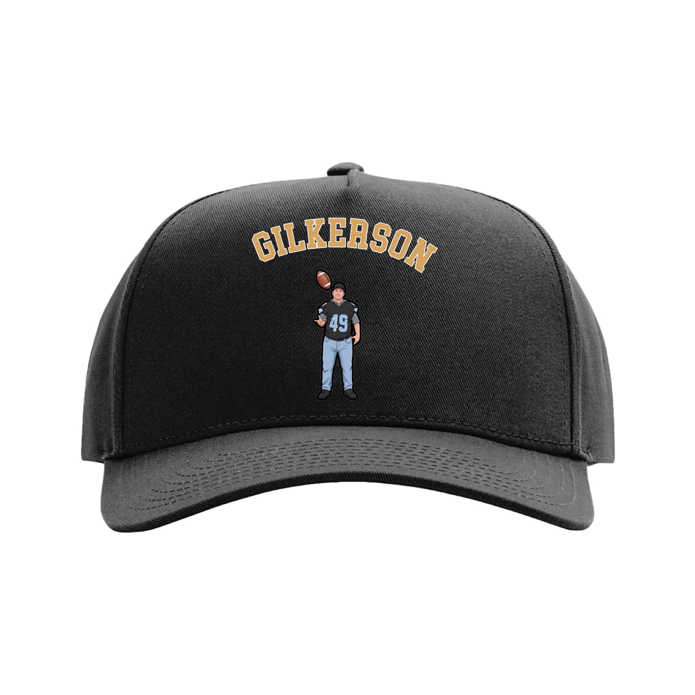Full Fabric Five-Panel Champ Cap — Shirsey Arch in Black
