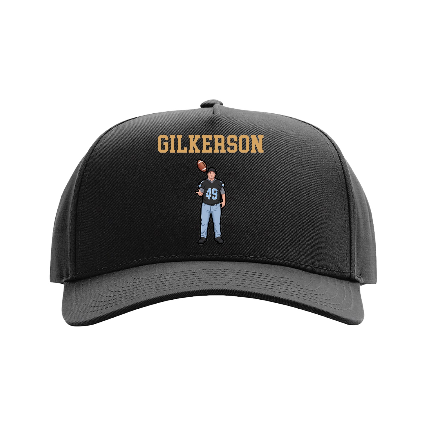 Full Fabric Five-Panel Champ Cap — Shirsey in Black