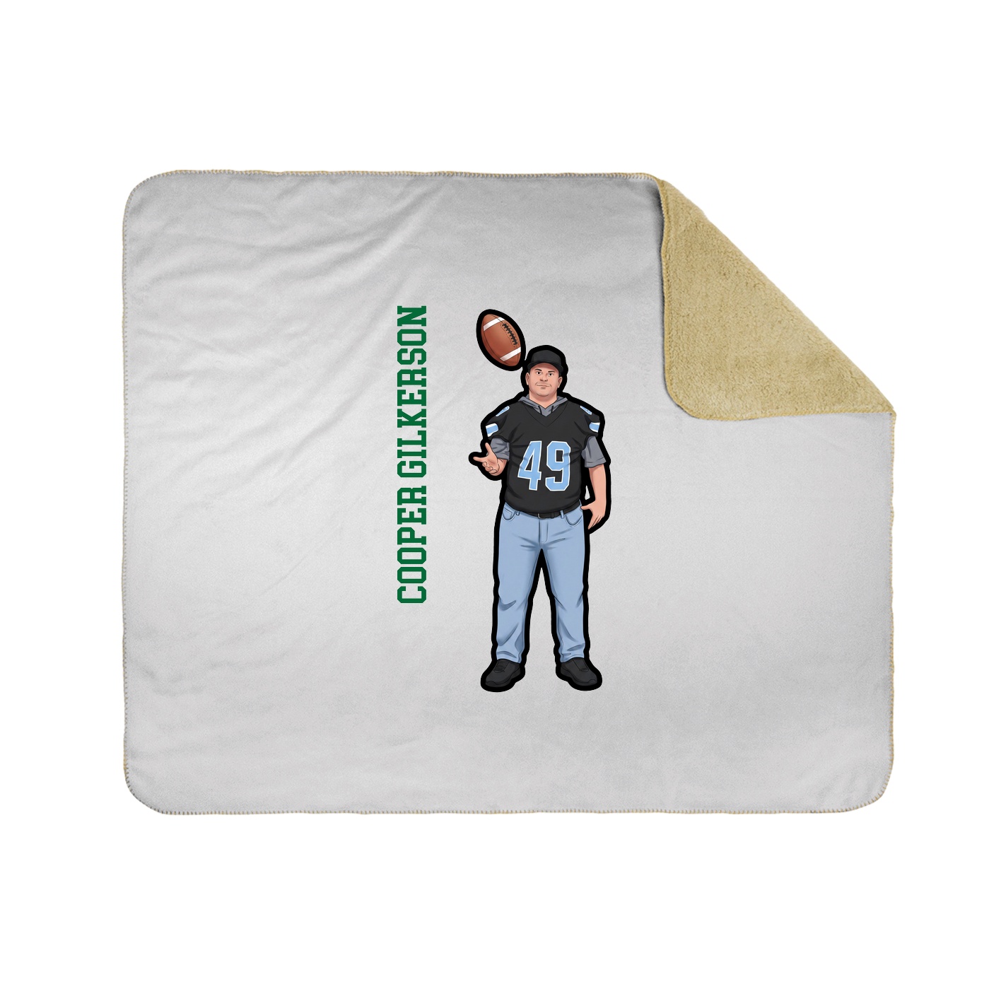 Throw Blanket — Name Vertical in White