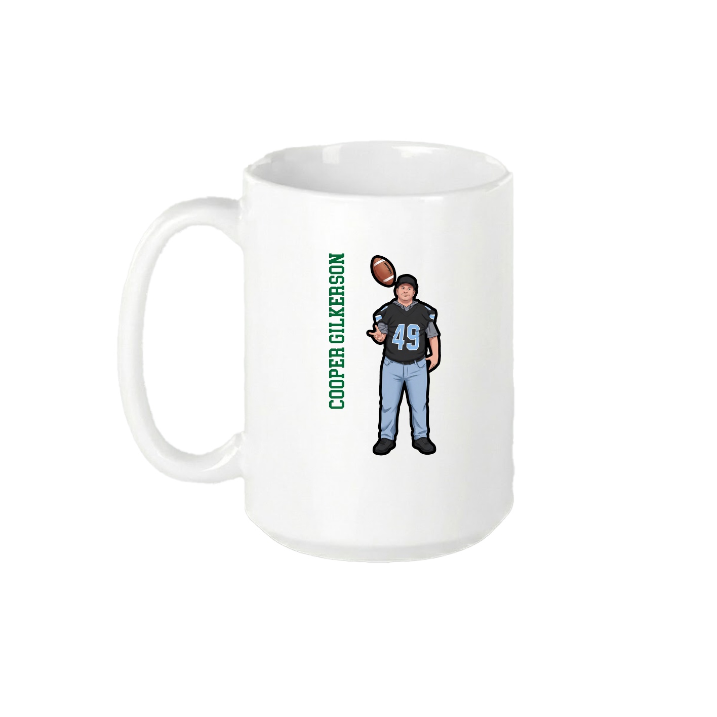 15oz Coffee Mug — Name Vertical in White