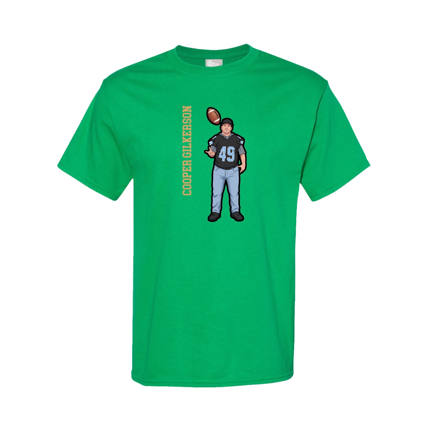 Tee — Name Vertical in Green