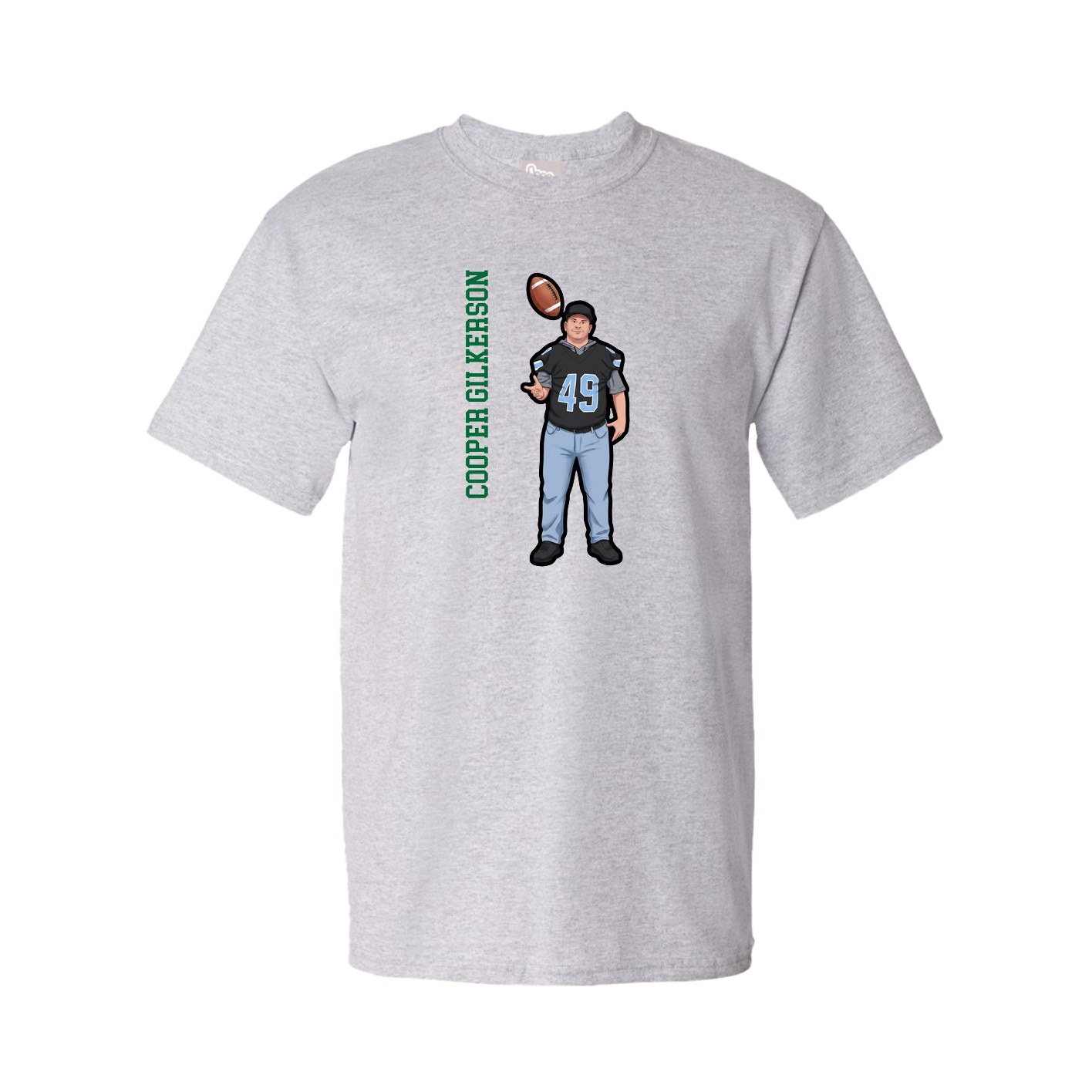 Tee — Name Vertical in Grey
