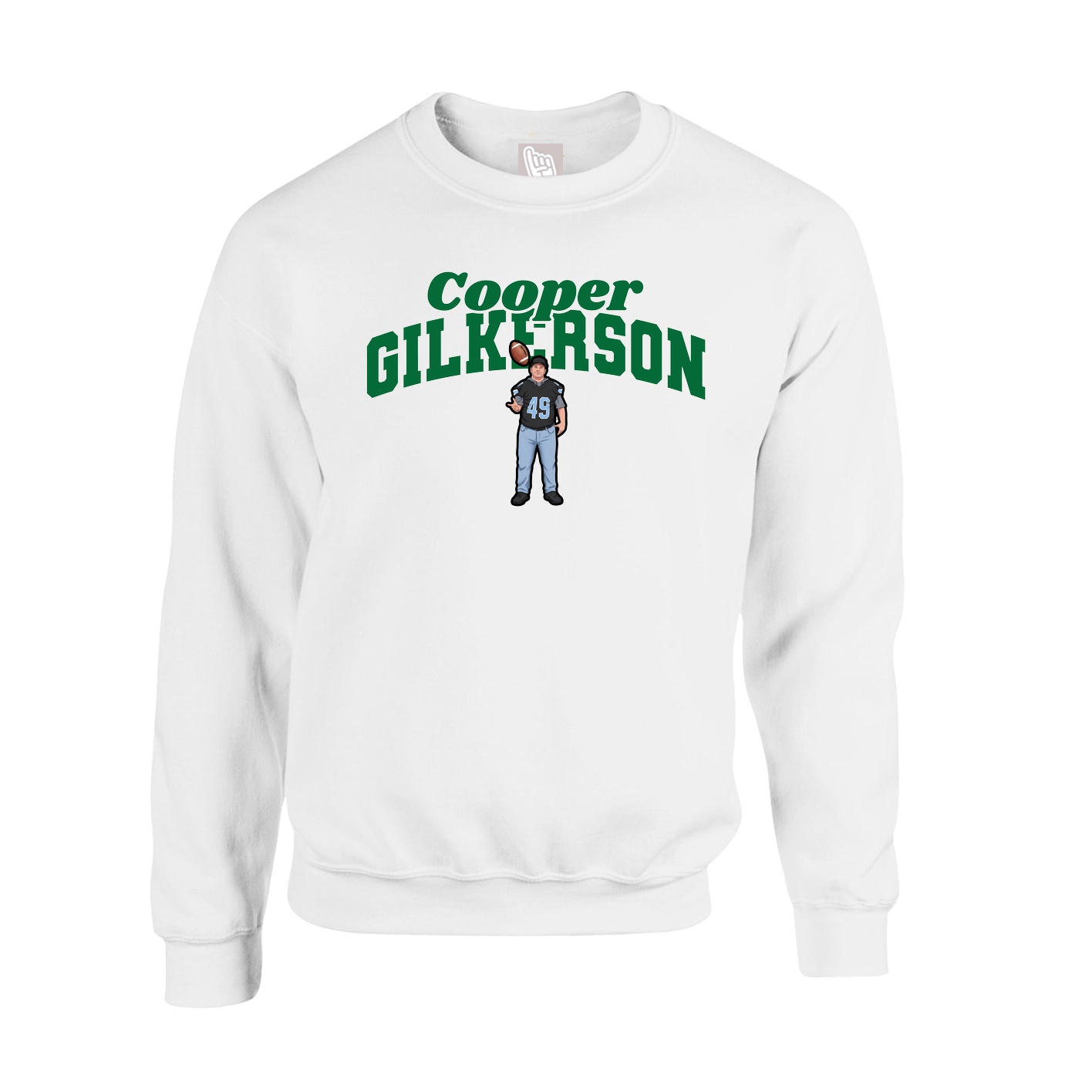 Fleece Crew — Signature Arch in White