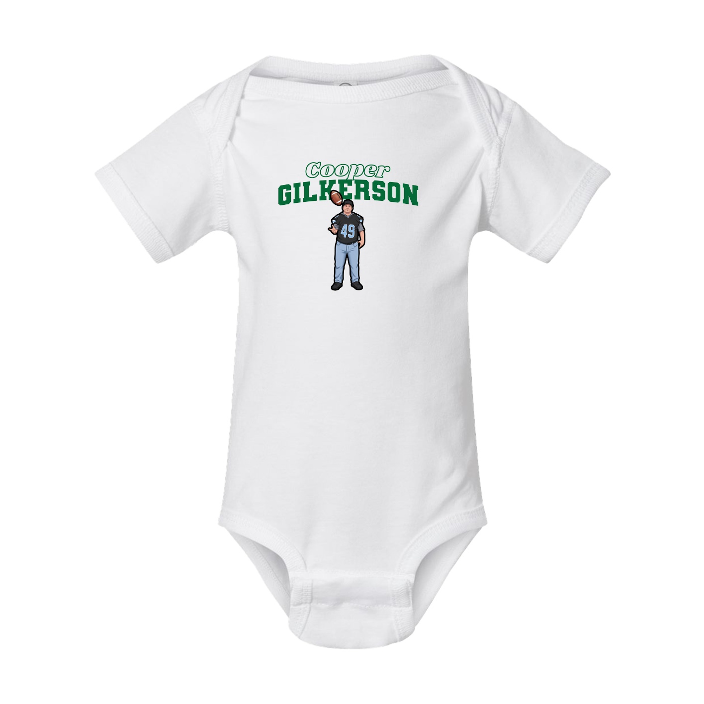 Baby Onesie — Name Arch in White