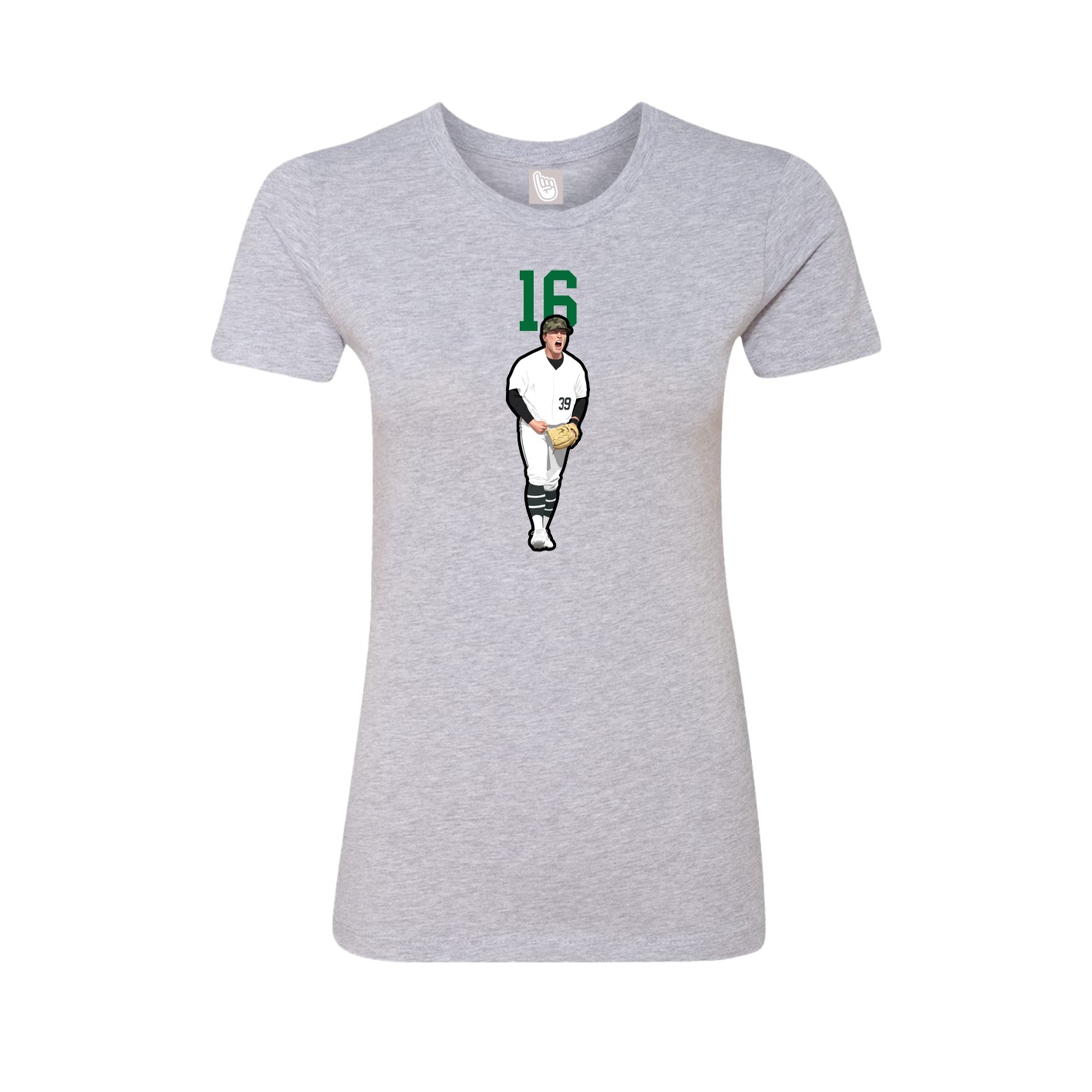 Fitted Women's Tee — Number Top in Grey