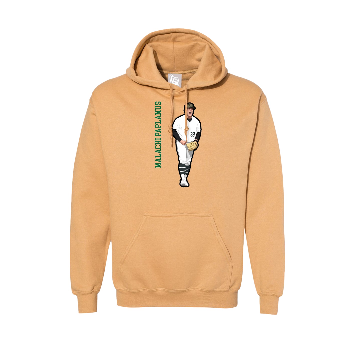 Hoodie — Name Vertical in Vegas Gold