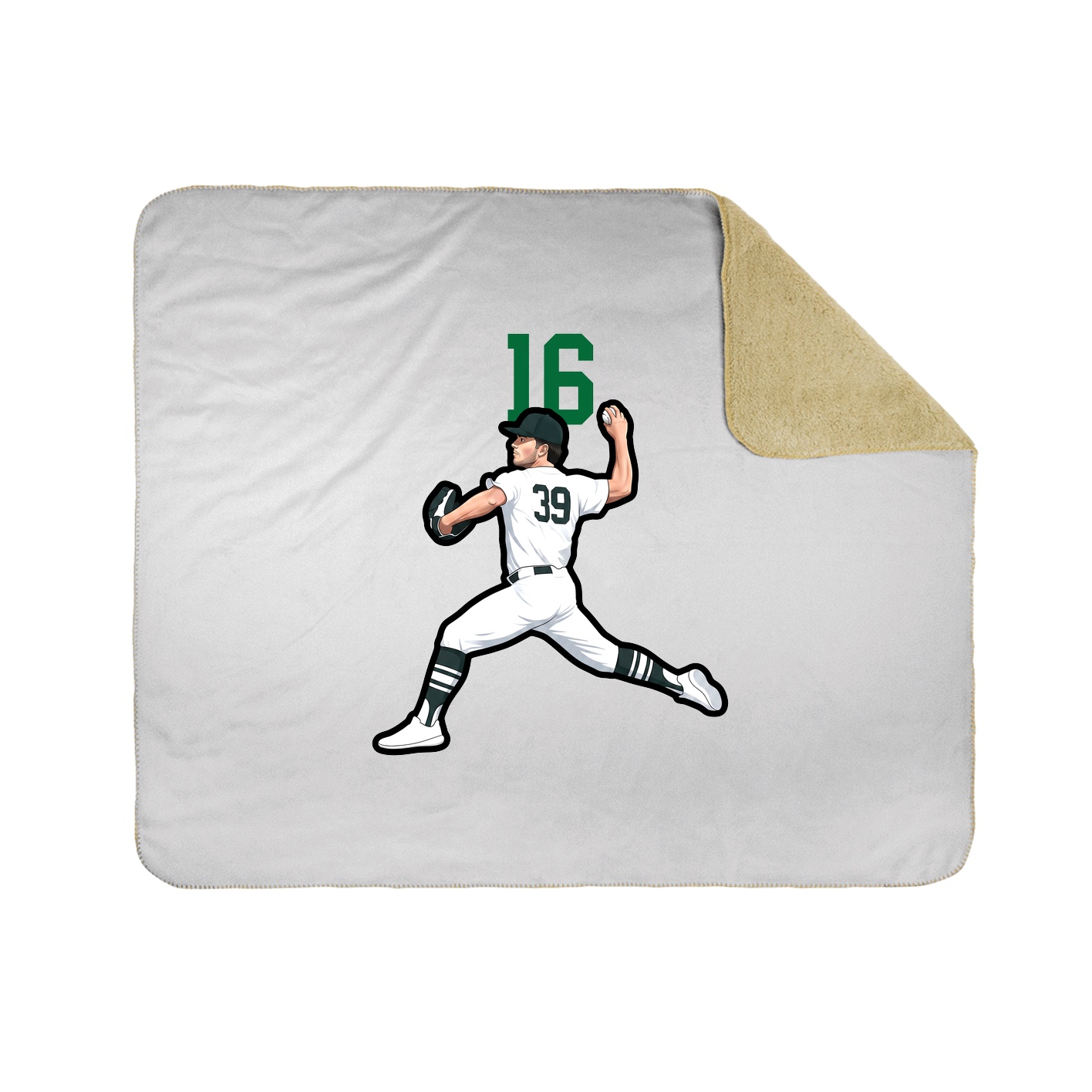 Throw Blanket — Number Top in White