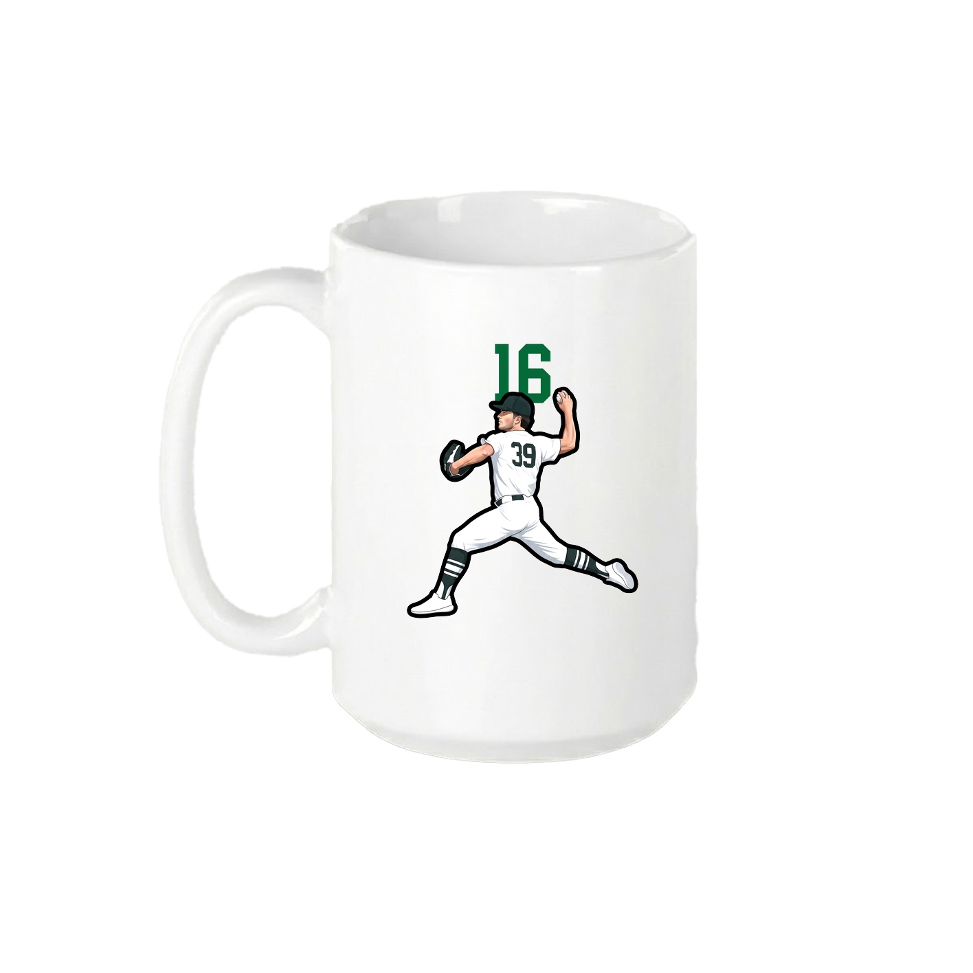 15oz Coffee Mug — Number Top in White