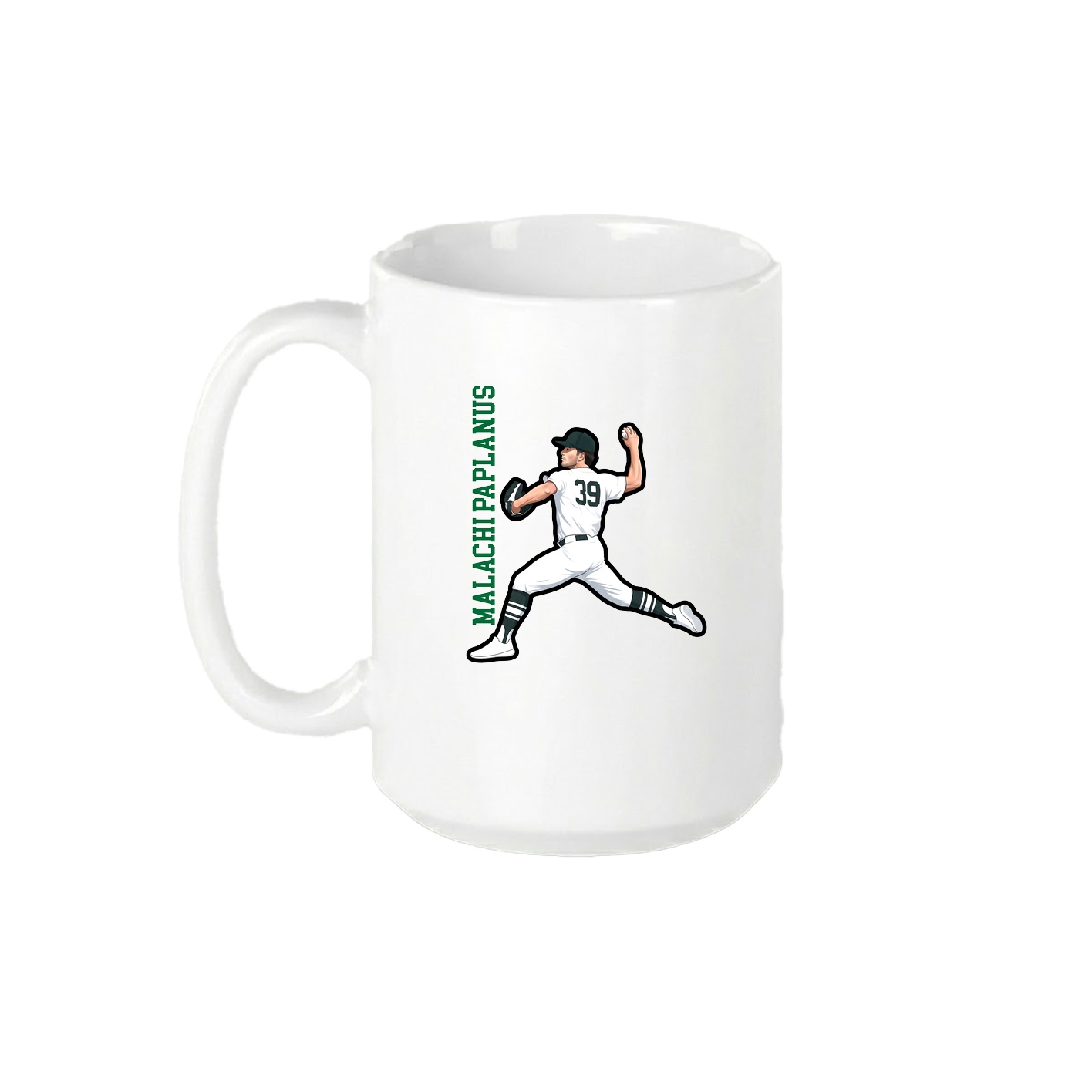 15oz Coffee Mug — Name Vertical in White