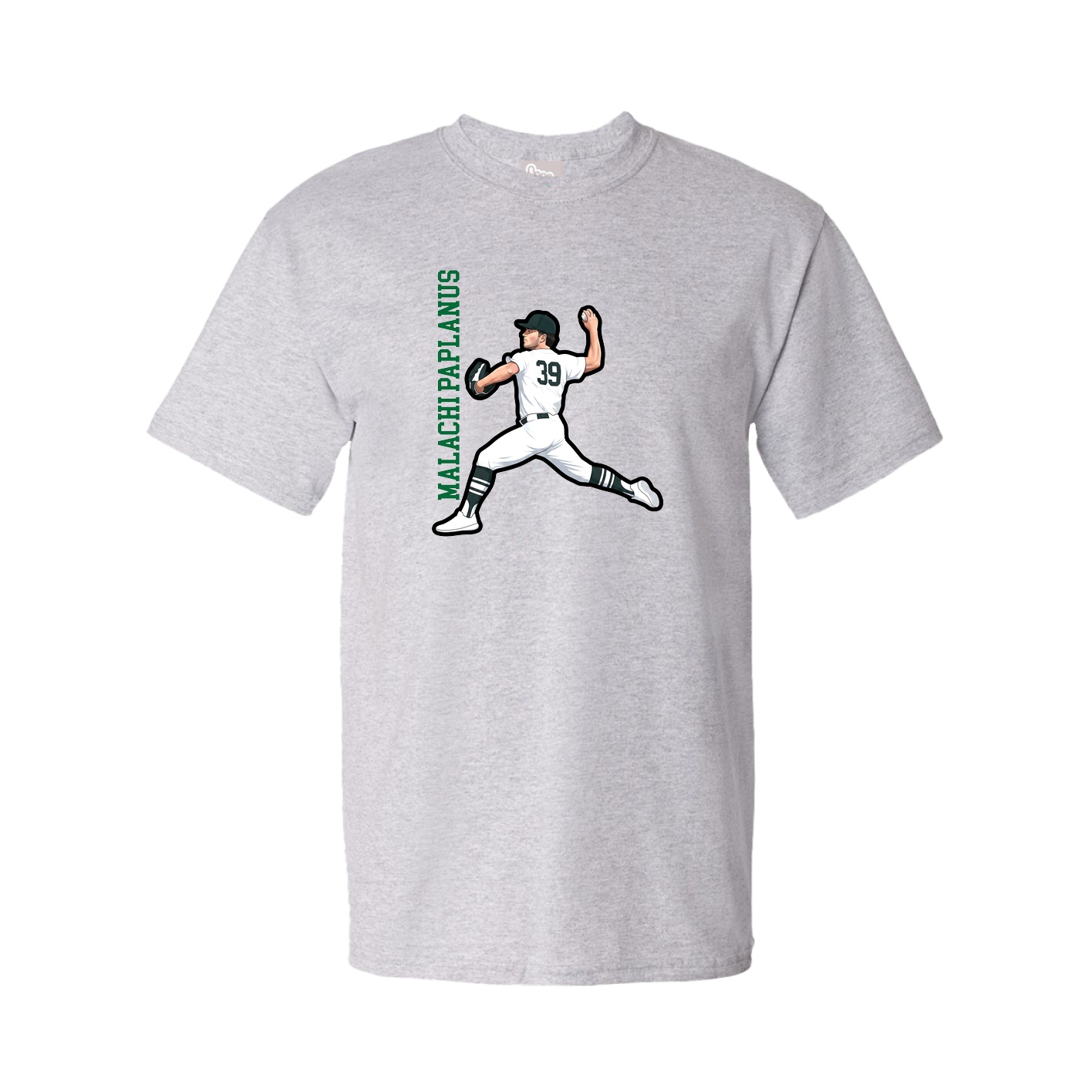 Tee — Name Vertical in Grey