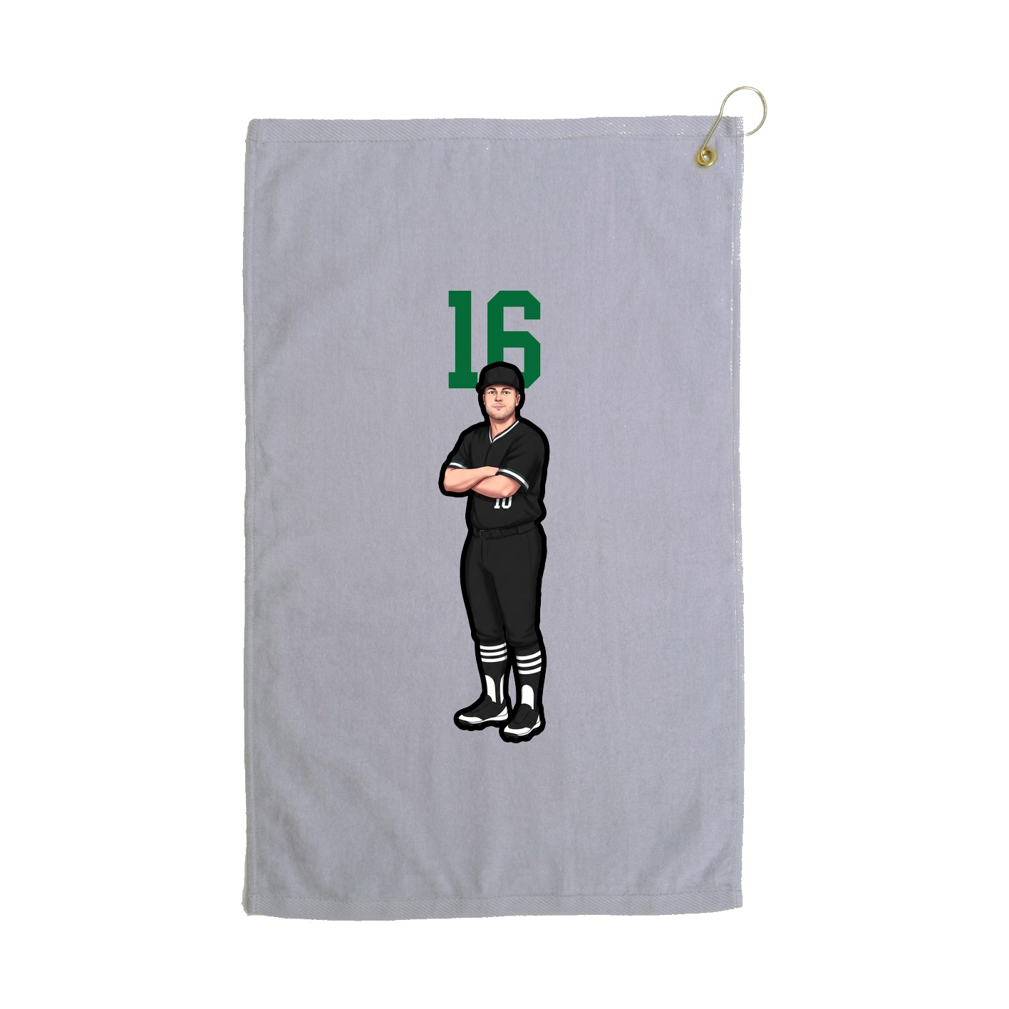 Golf Towel — Number Top in Grey