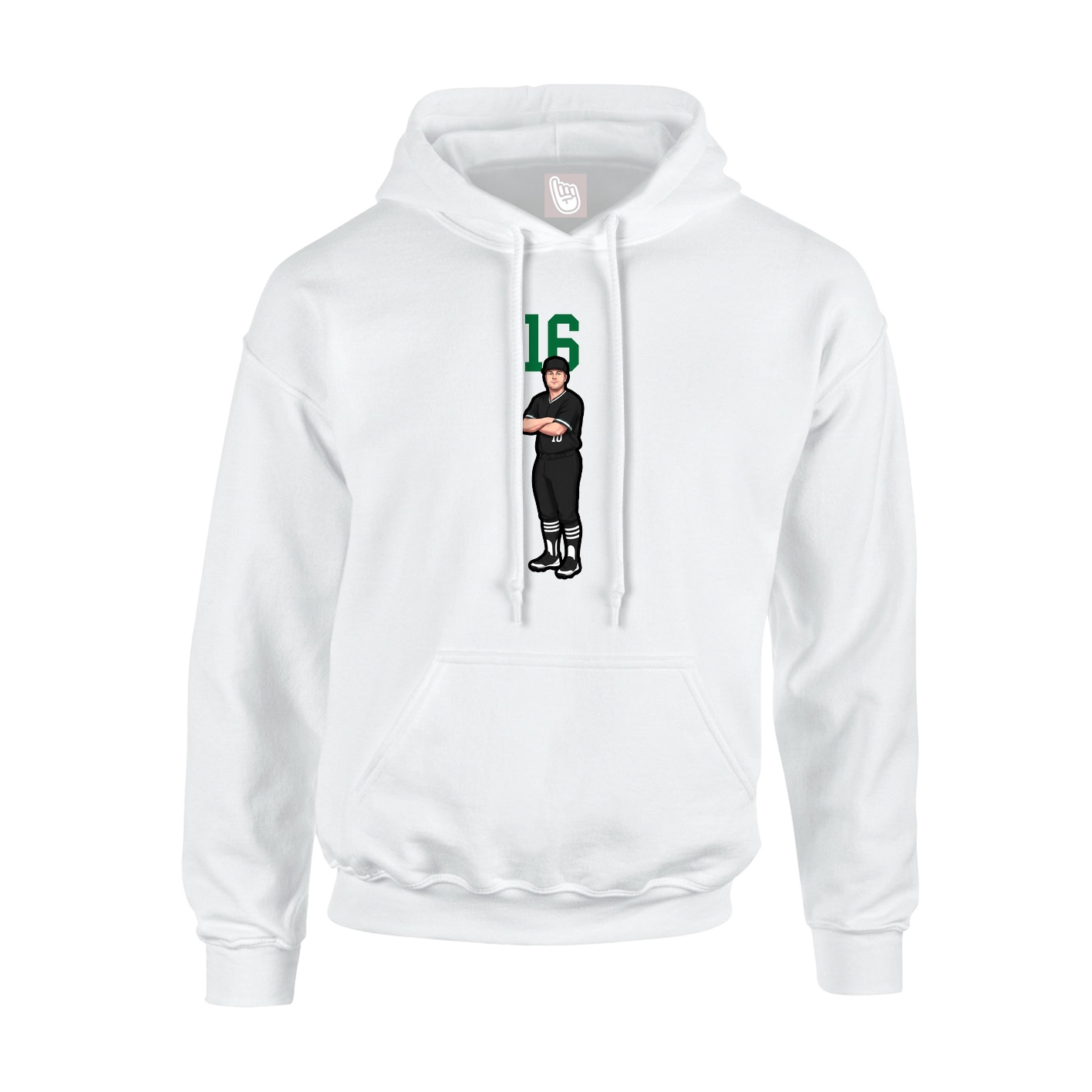 Youth Hoodie — Number Top in White