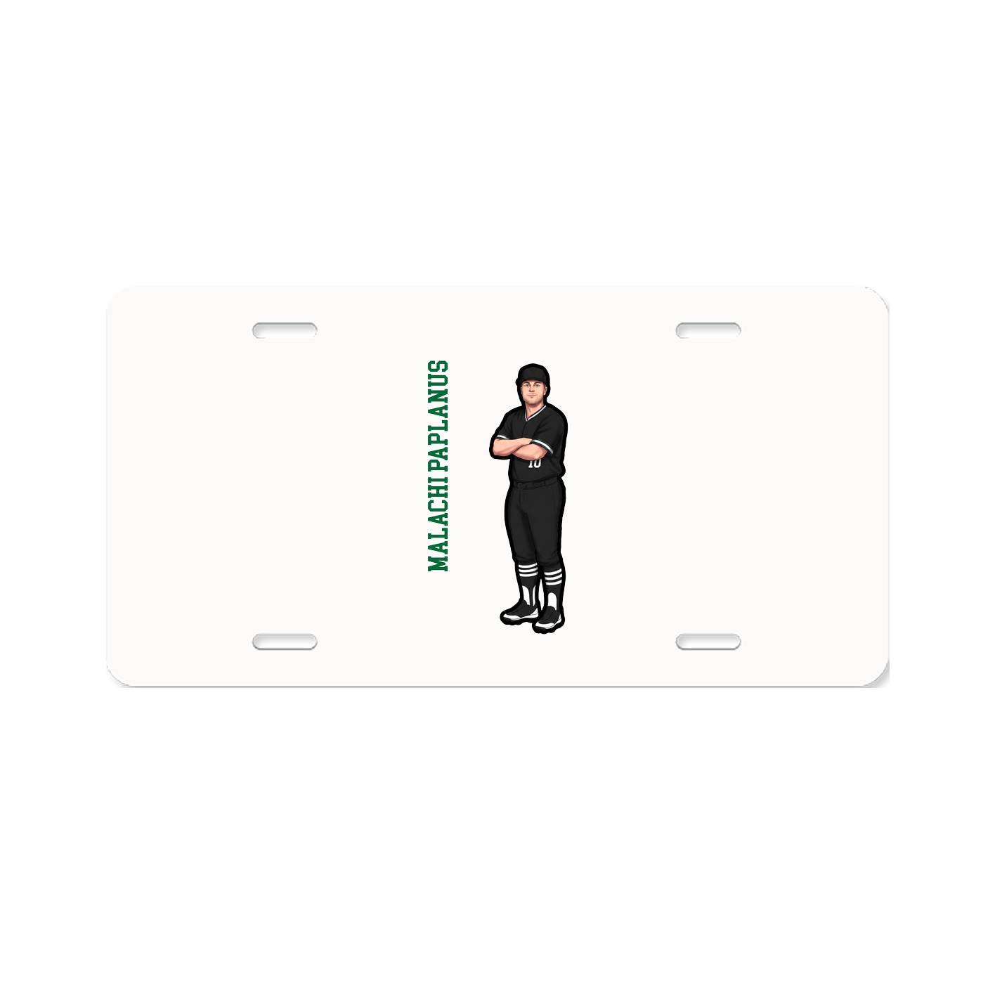 License Plate — Name Vertical in Classic