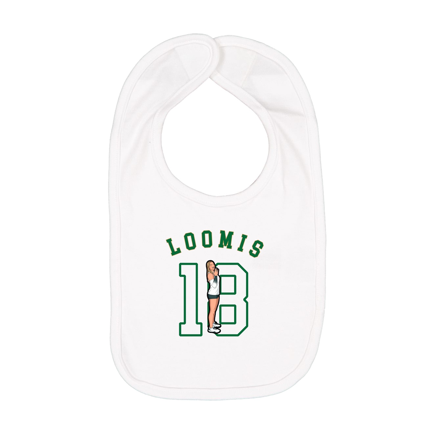 Infant Bib — Shirsey Arch in White