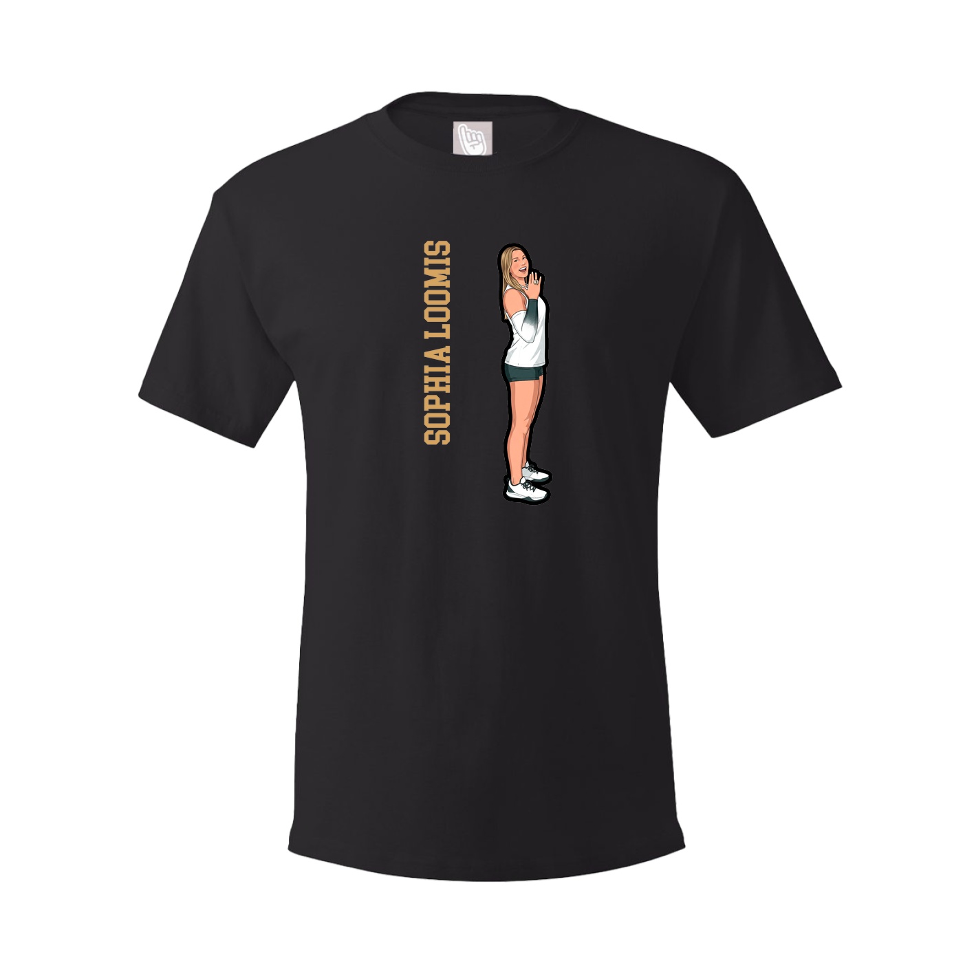Youth Tee — Name Vertical in Black