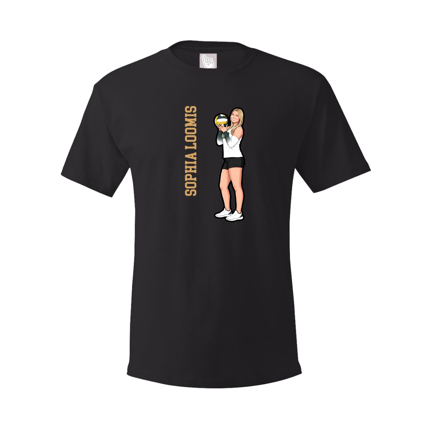 Youth Tee — Name Vertical in Black