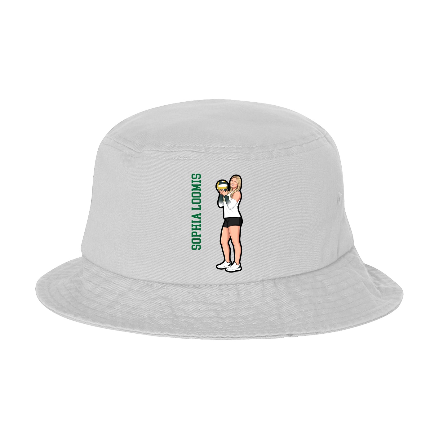 Bucket Cap — Name Vertical in White