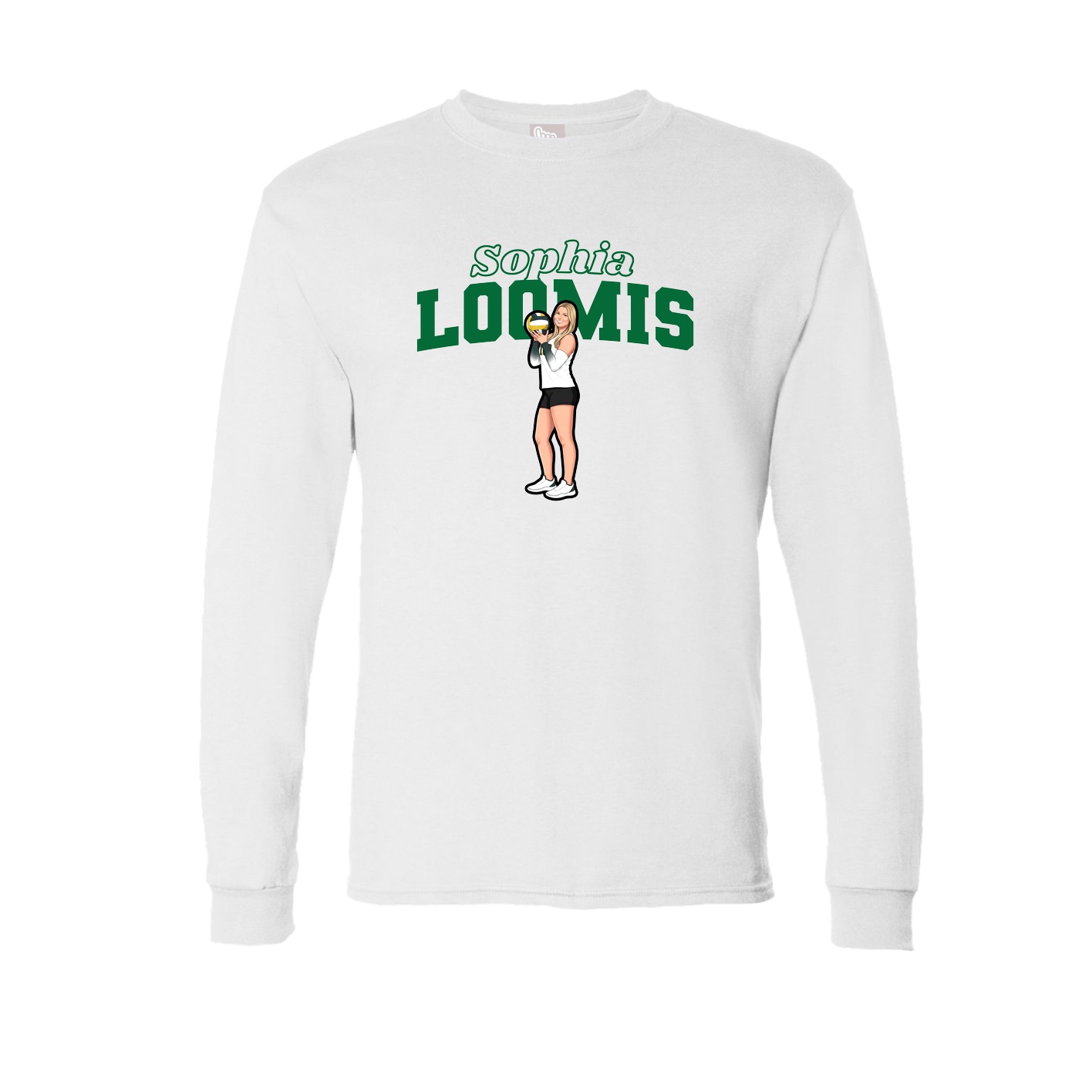 Long Sleeve Tee — Name Arch in White