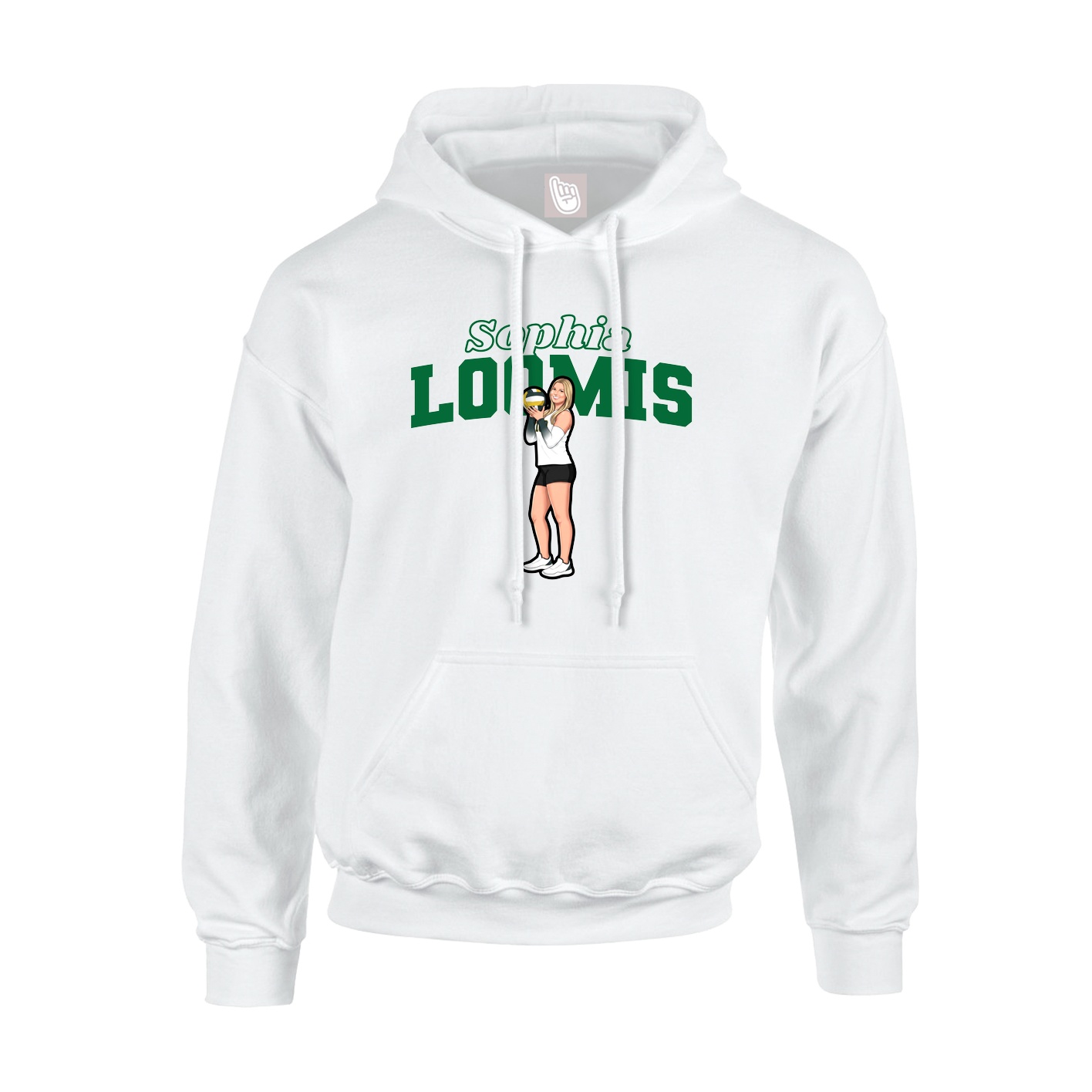 Hoodie — Name Arch in White