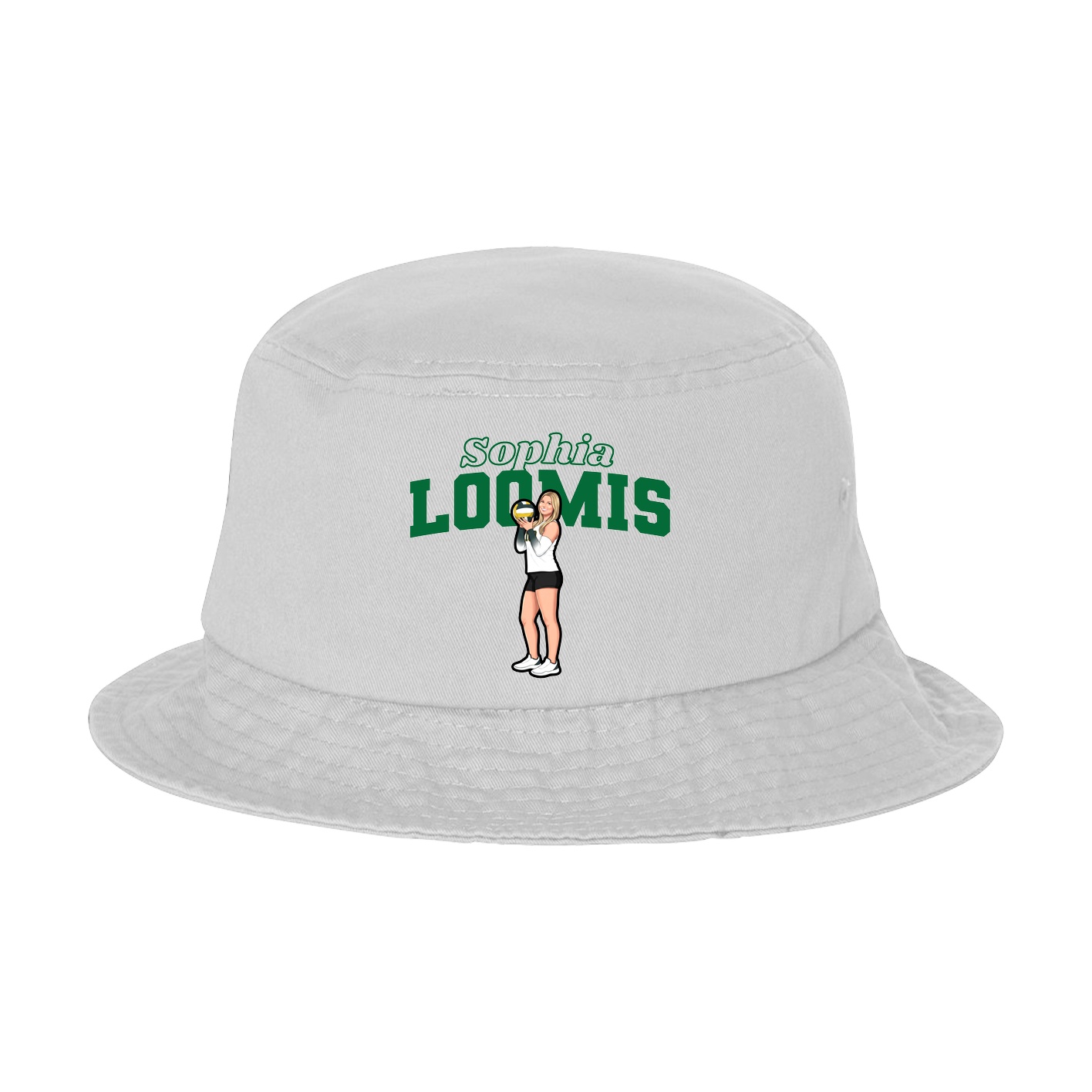 Bucket Cap — Name Arch in White