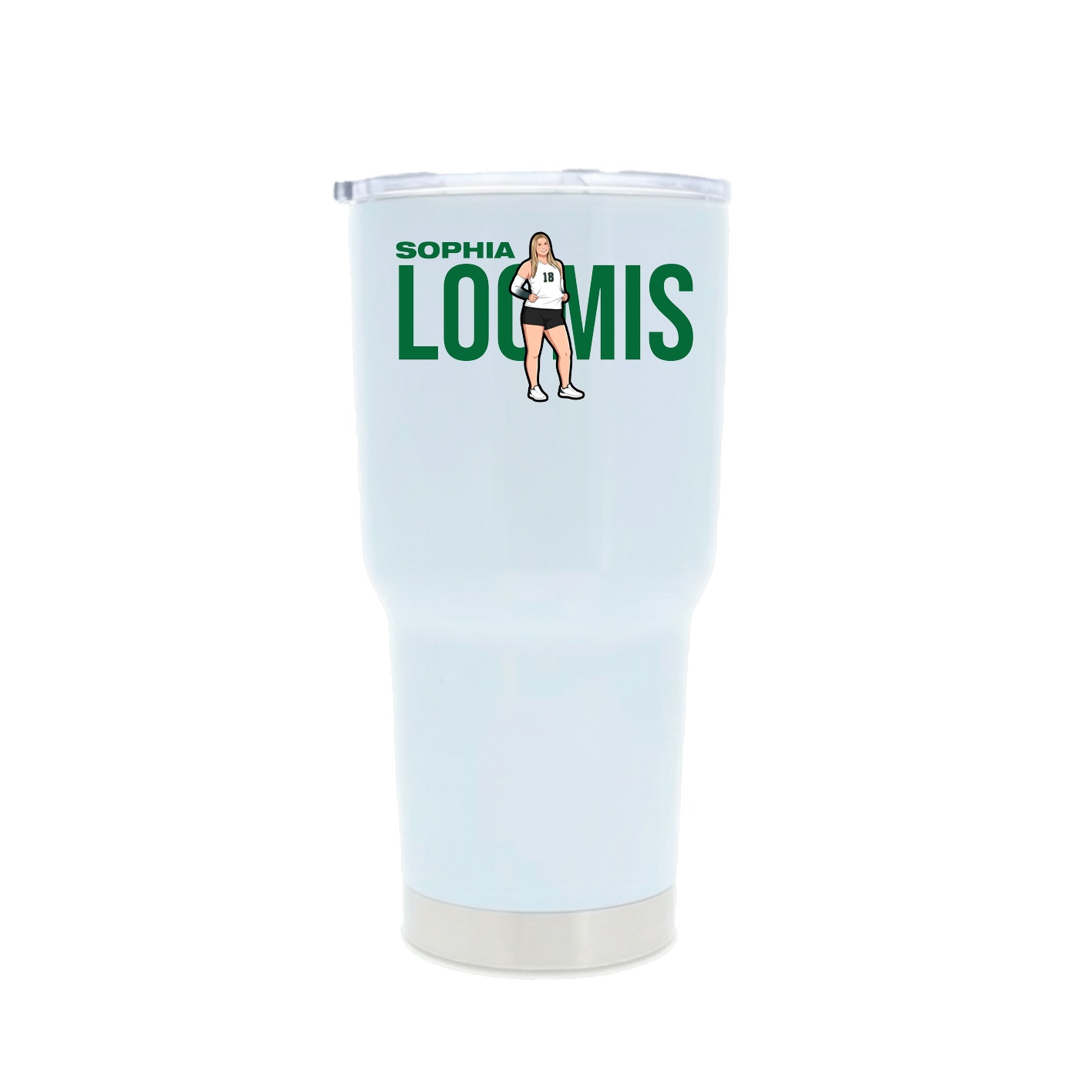 30oz Stainless Steel Tumbler — Player Name in White