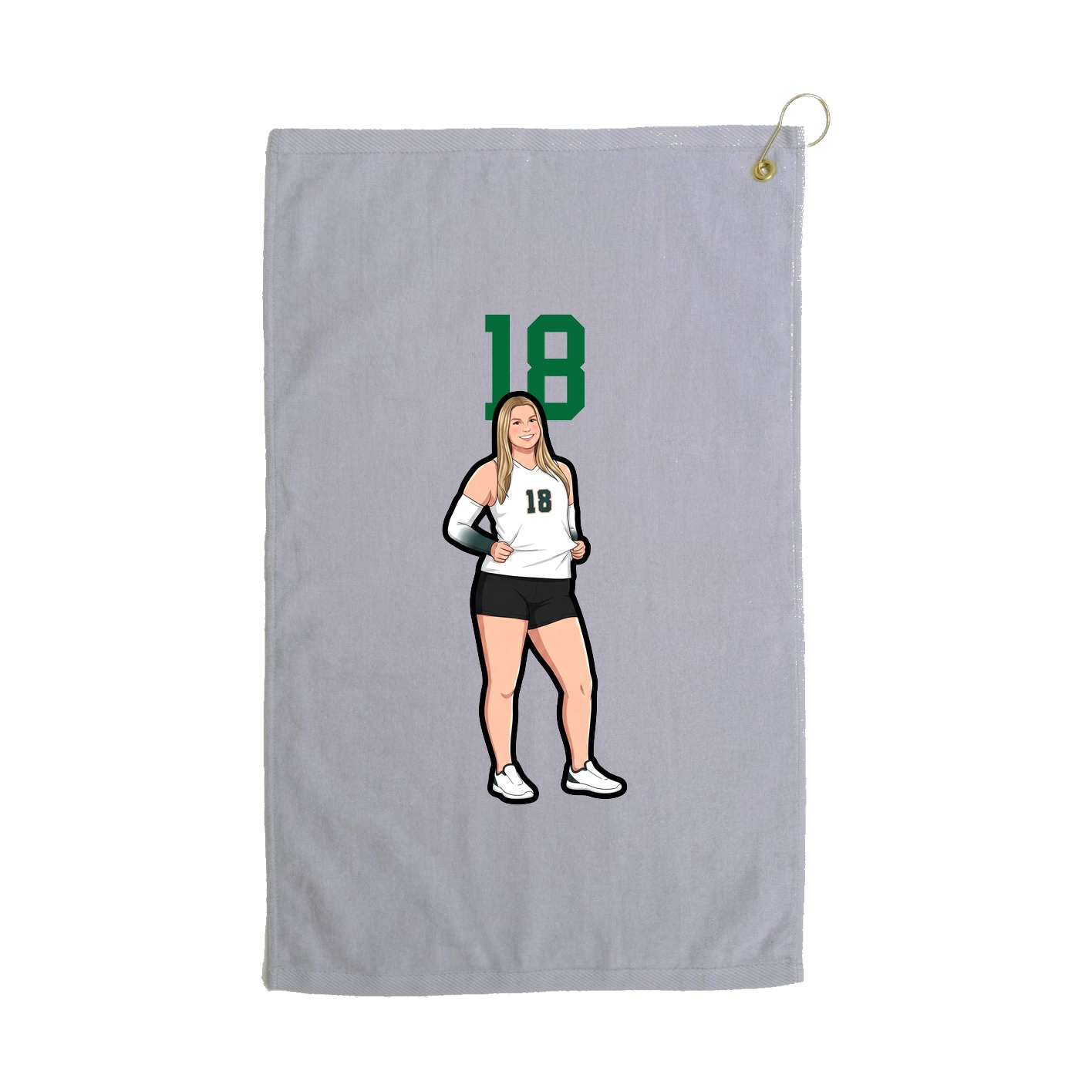 Golf Towel — Number Top in Grey