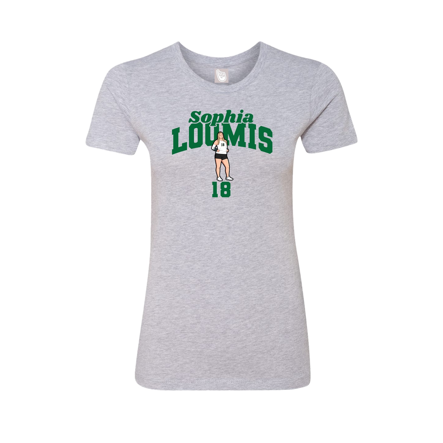 Fitted Women's Tee — Signature Arch in Grey
