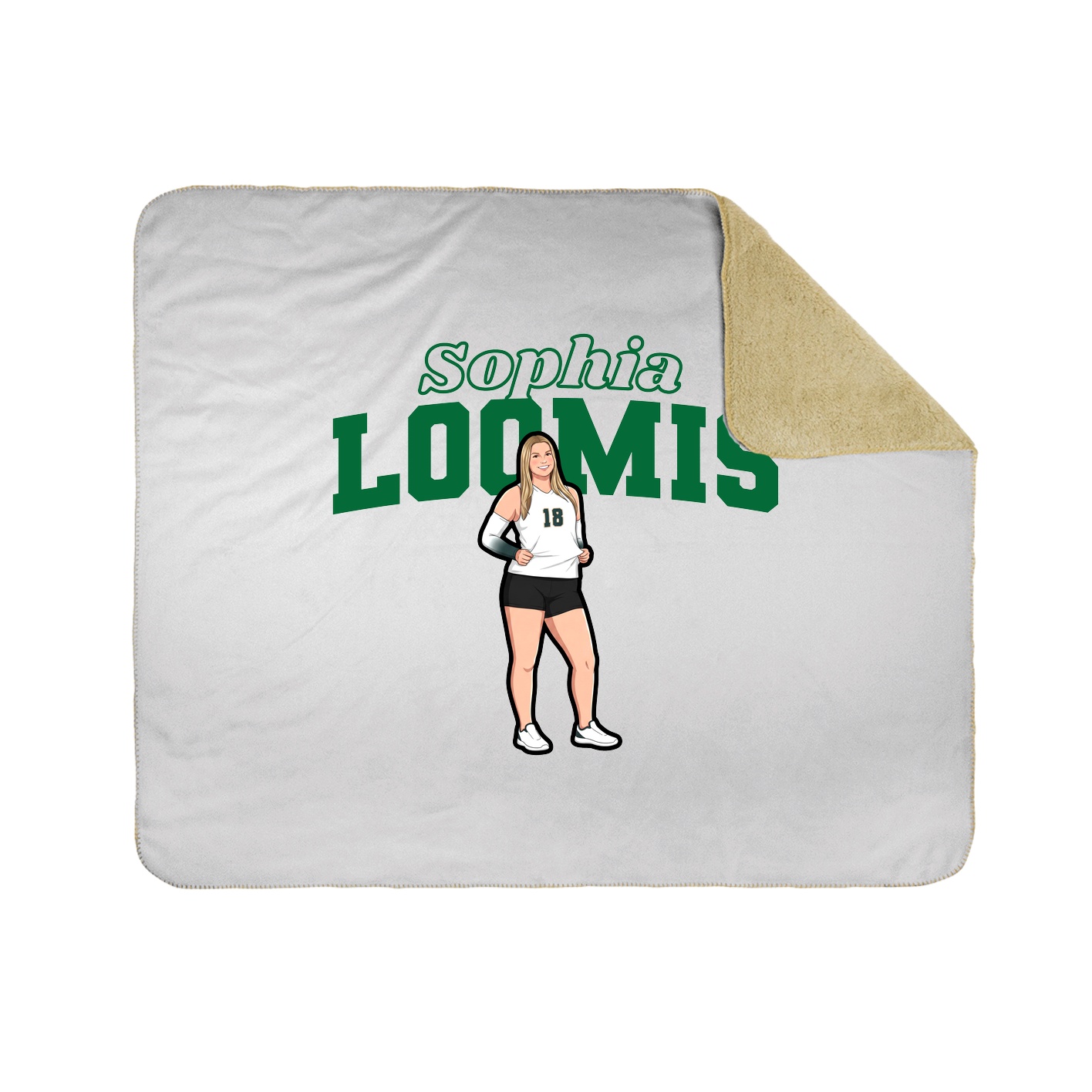 Throw Blanket — Name Arch in White