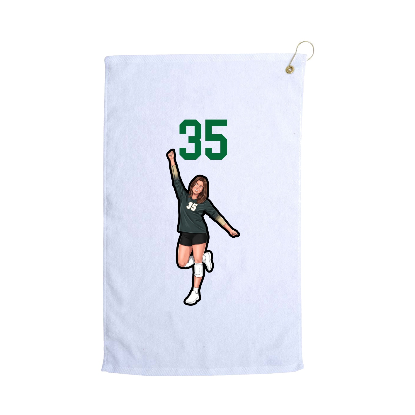 Golf Towel — Number Top in White
