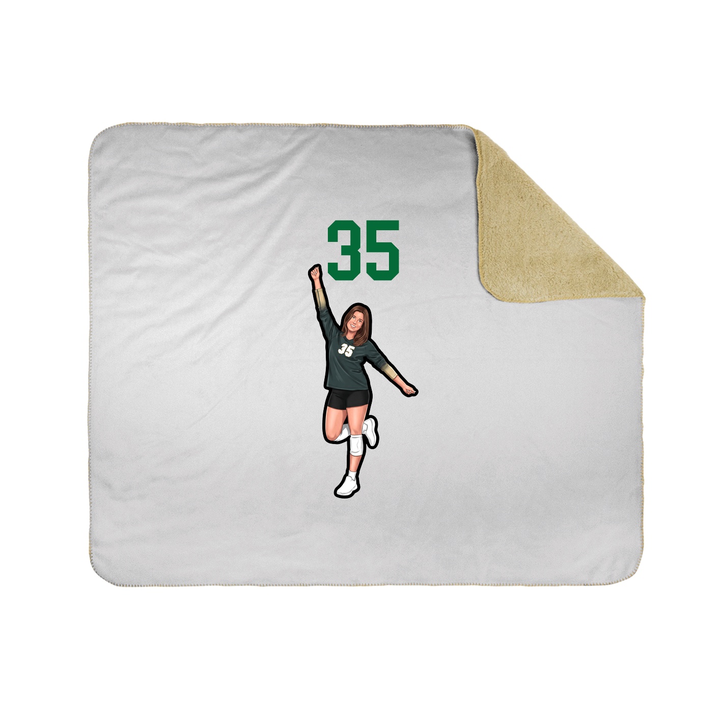 Throw Blanket — Number Top in White