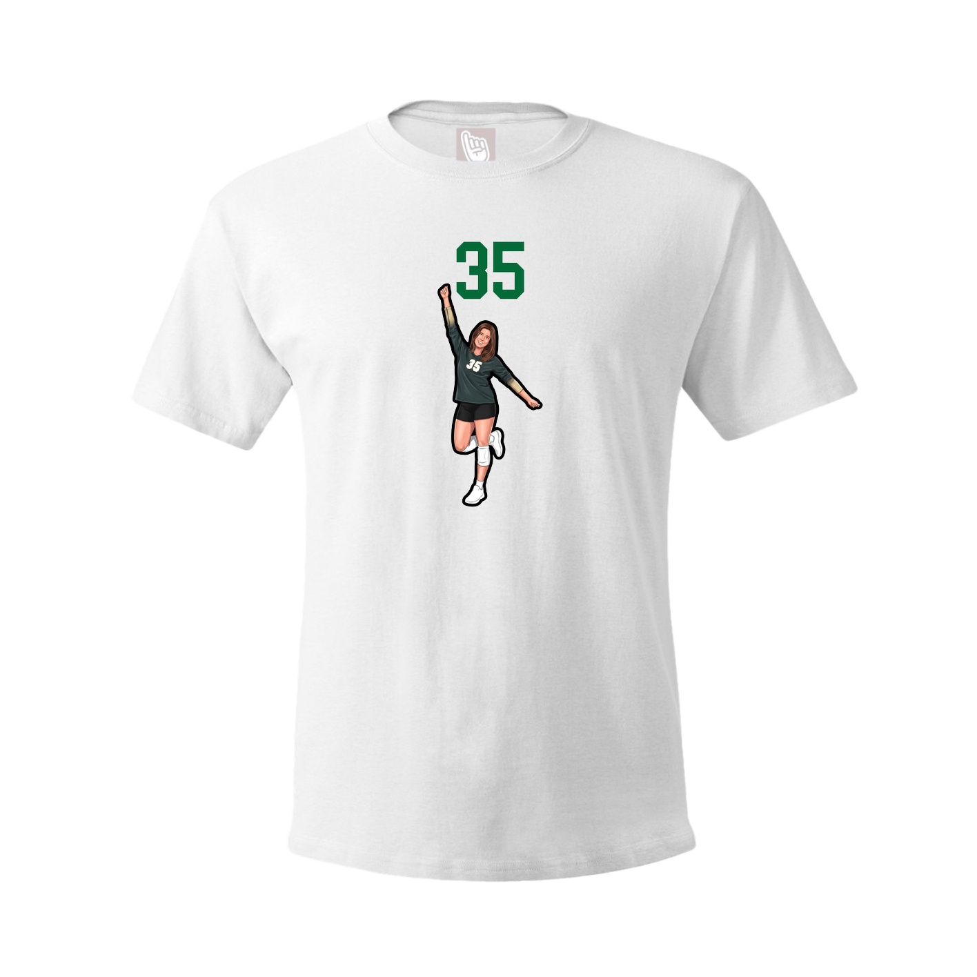 Youth Tee — Number Top in White