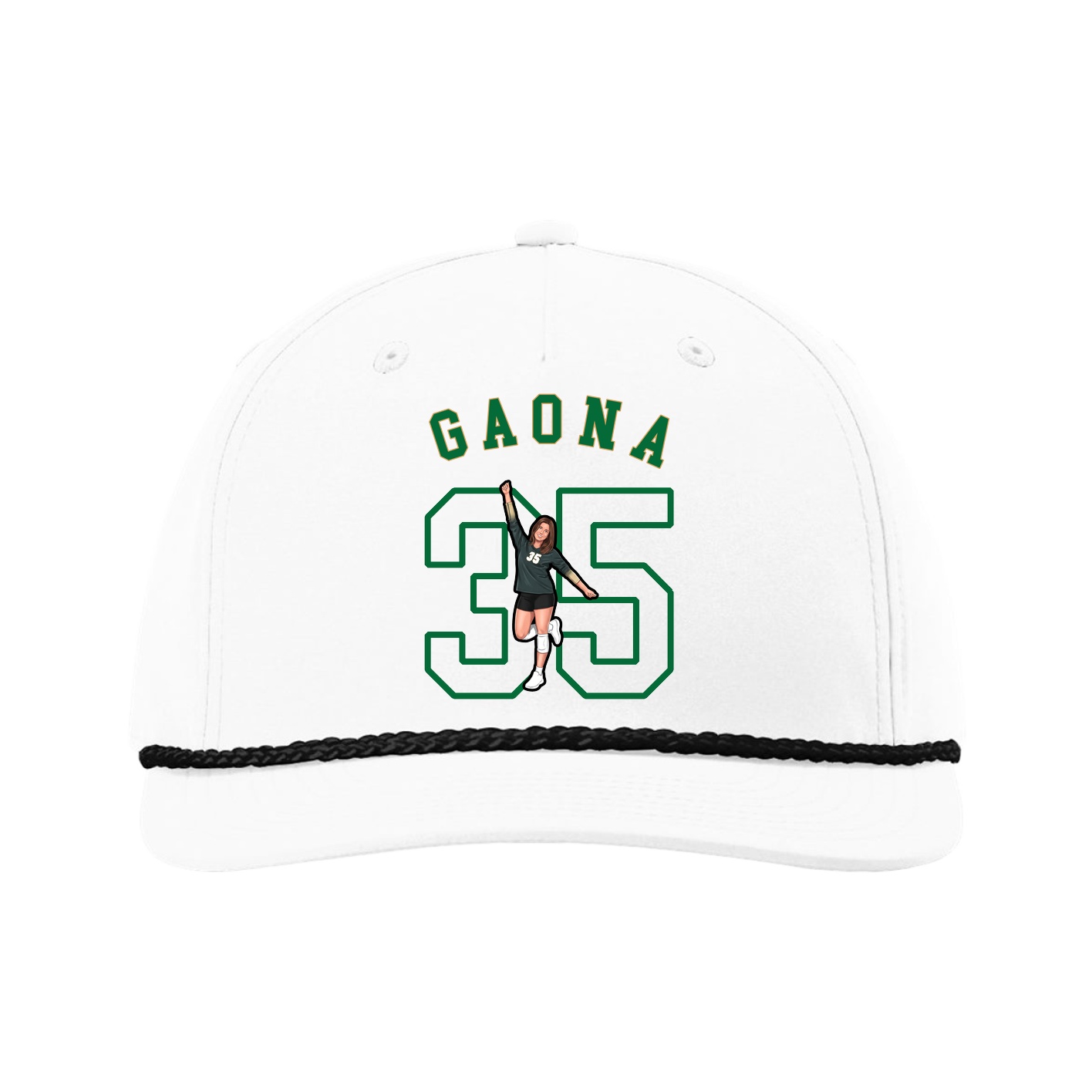 Five-Panel Classic Rope Cap — Shirsey Arch in White