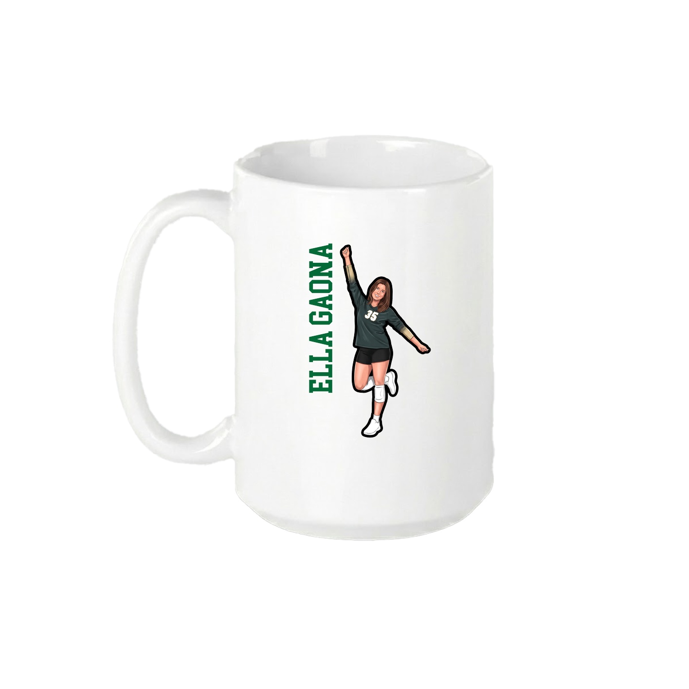 15oz Coffee Mug — Name Vertical in White