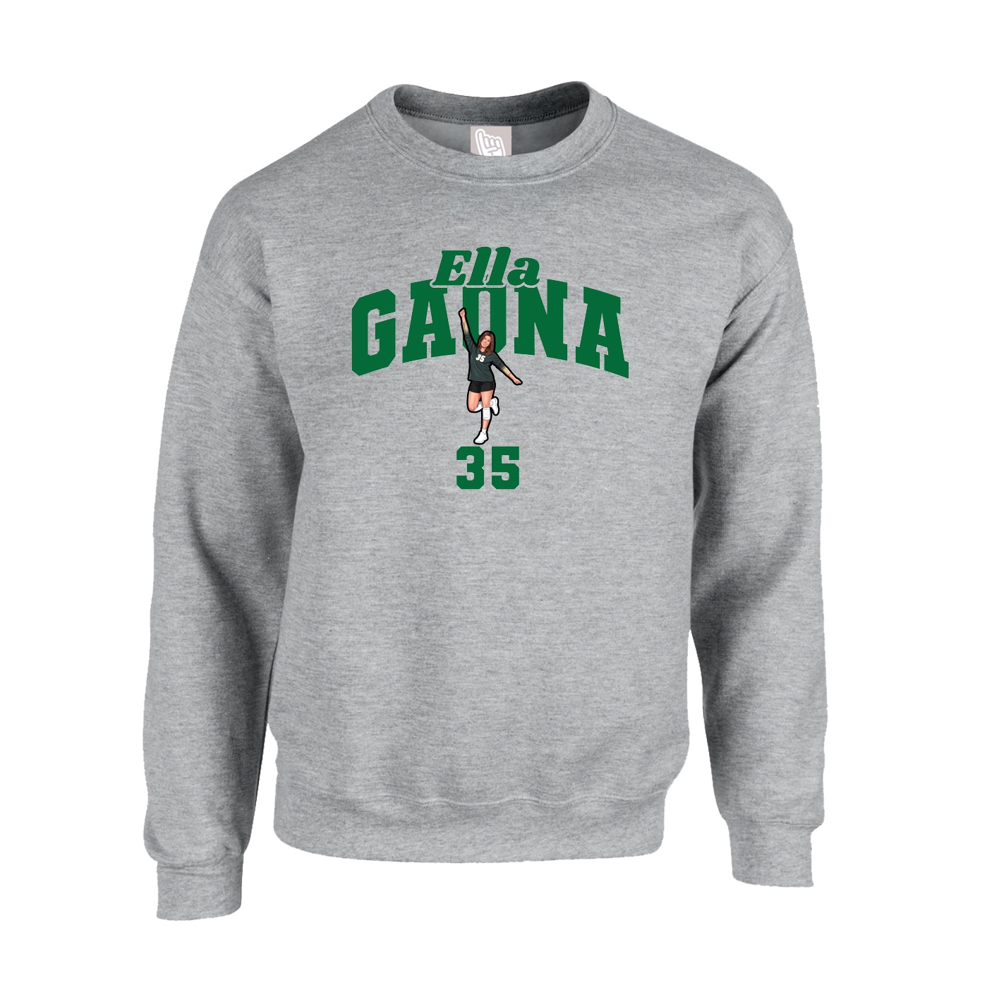 Fleece Crew — Signature Arch in Grey
