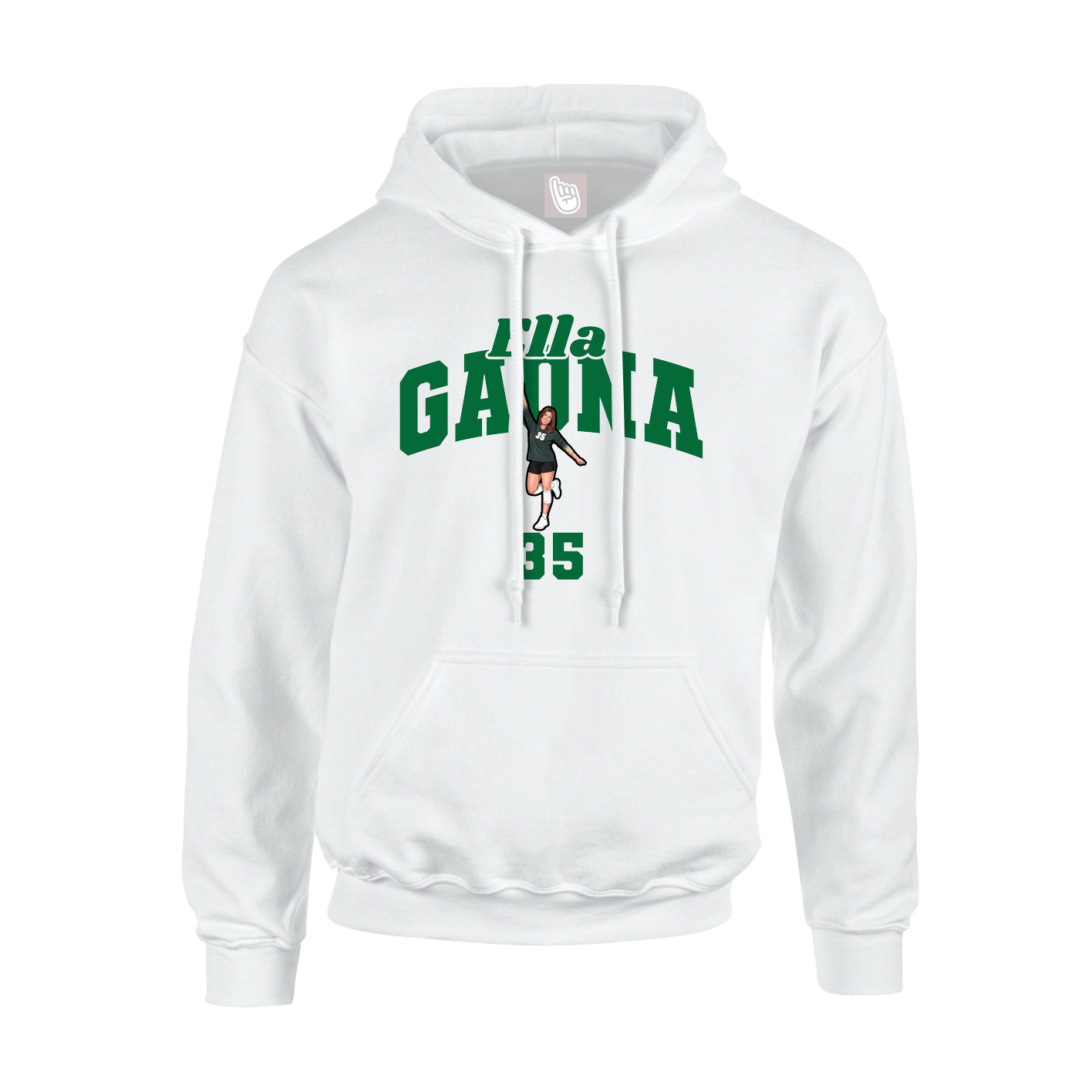 Youth Hoodie — Signature Arch in White