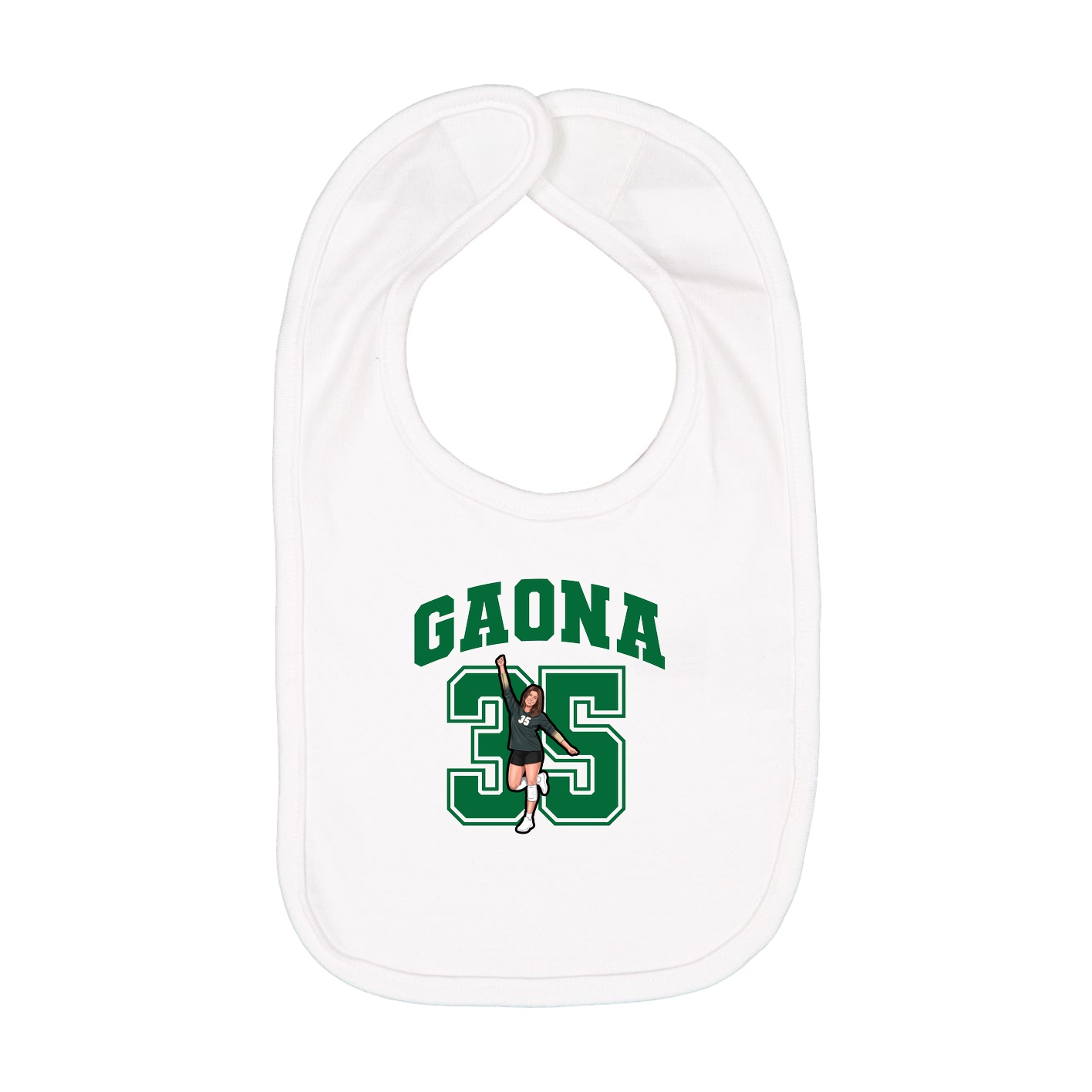 Infant Bib — Number in White