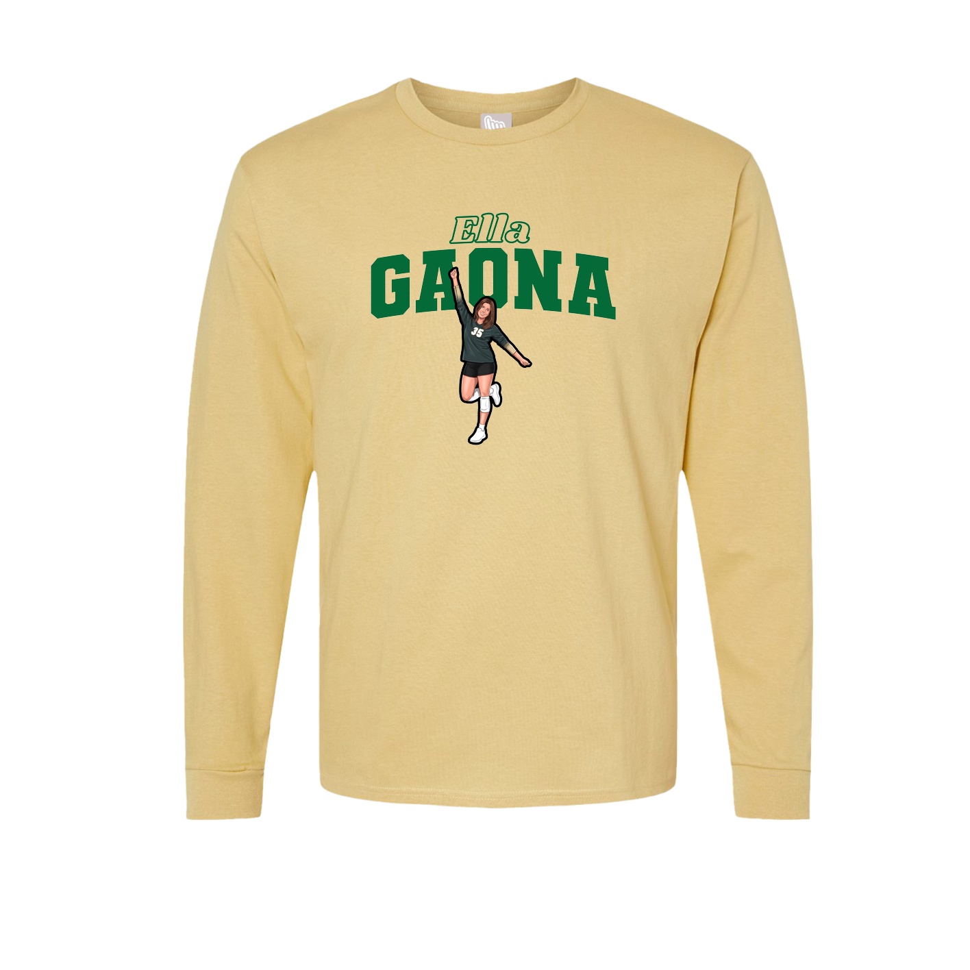 Long Sleeve Tee — Name Arch in Vegas Gold