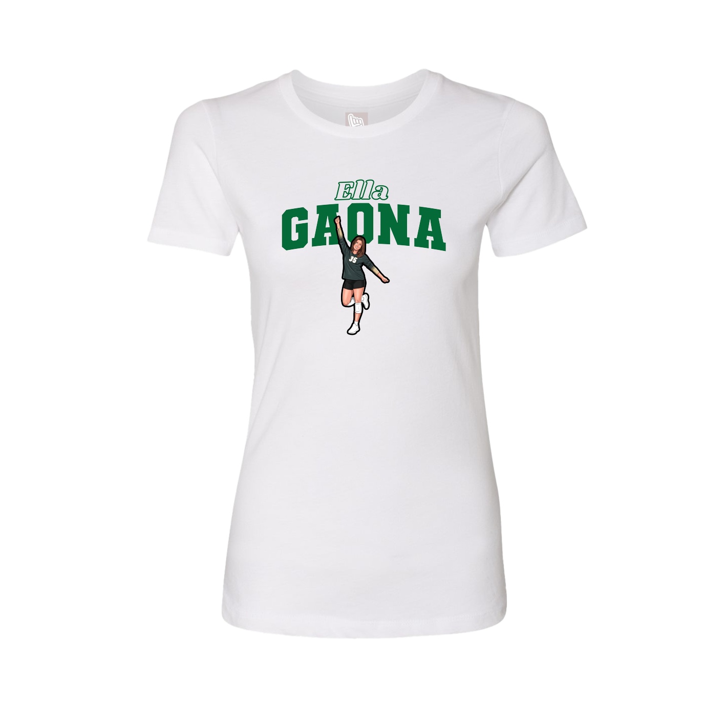 Fitted Women's Tee — Name Arch in White
