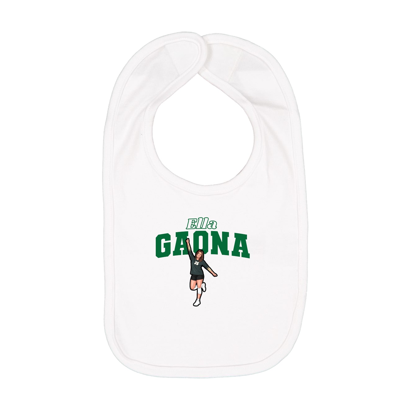 Infant Bib — Name Arch in White