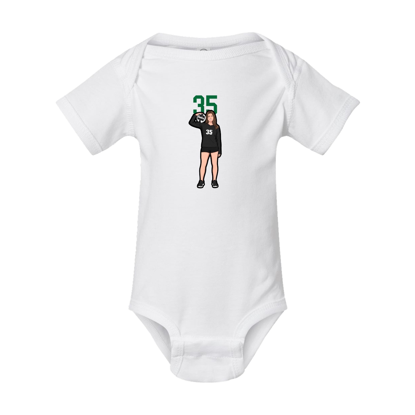 Baby Onesie — Number Top in White