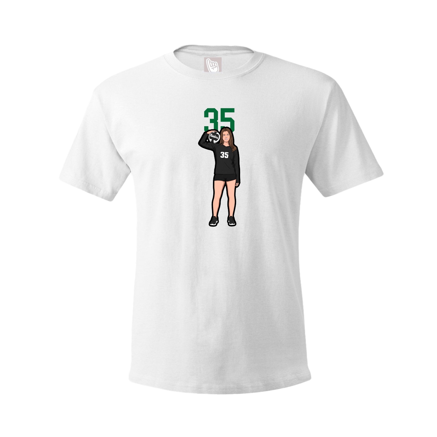 Youth Tee — Number Top in White