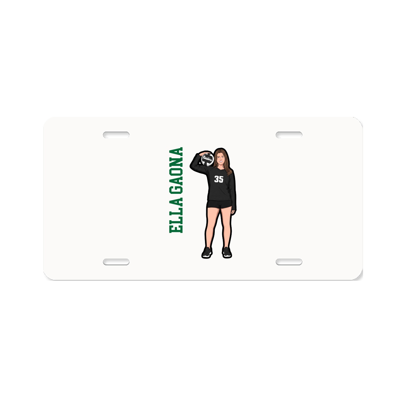 License Plate — Name Vertical in Classic