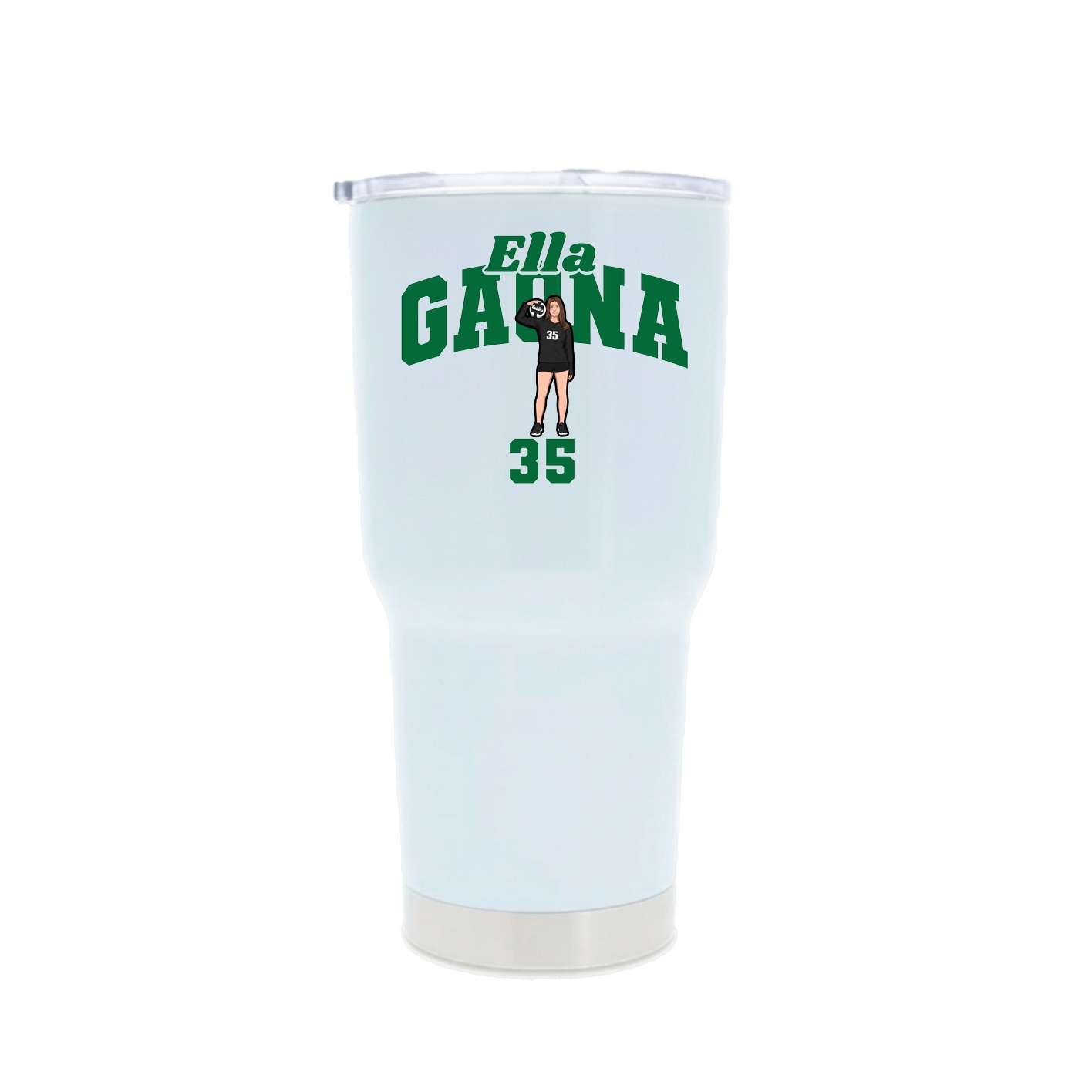 30oz Stainless Steel Tumbler — Signature Arch in White