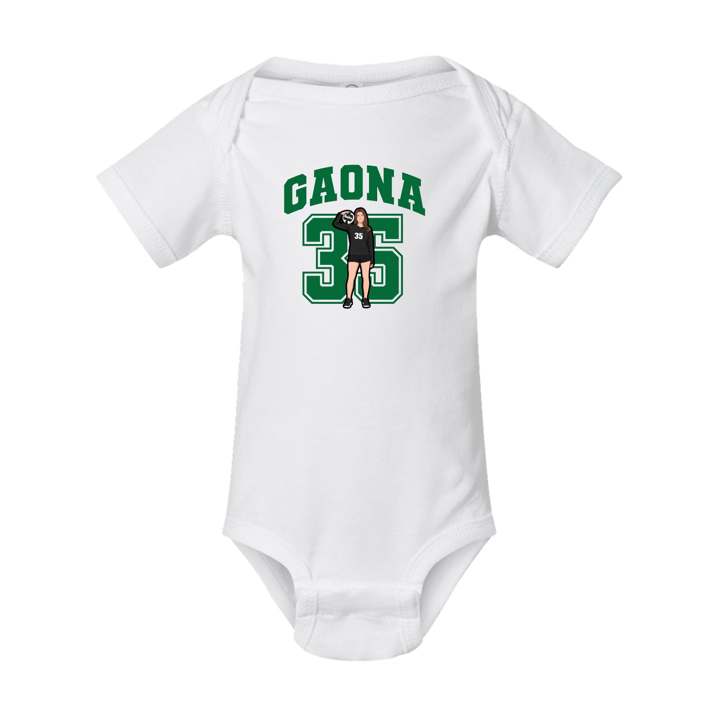 Baby Onesie — Number in White