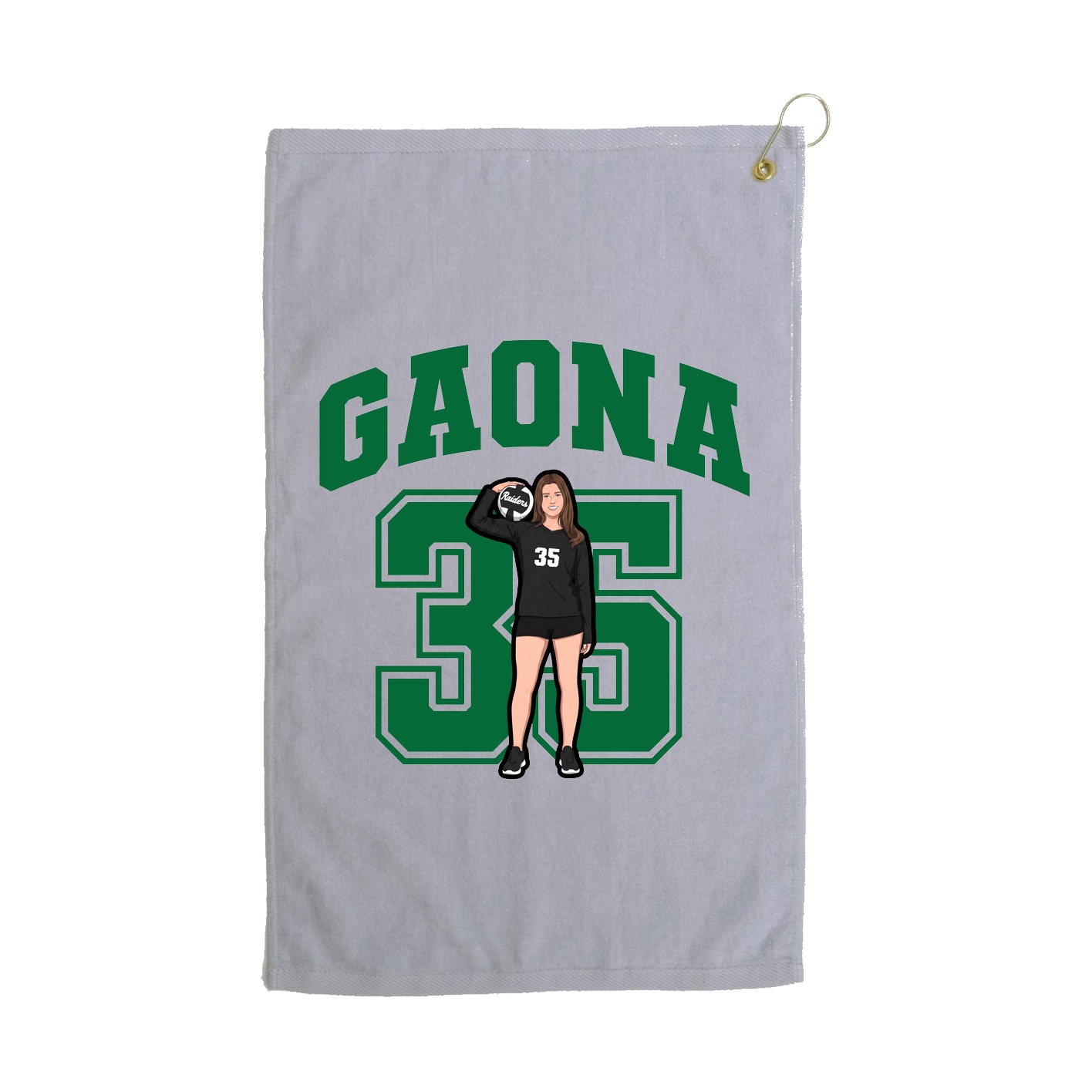 Golf Towel — Number in Grey
