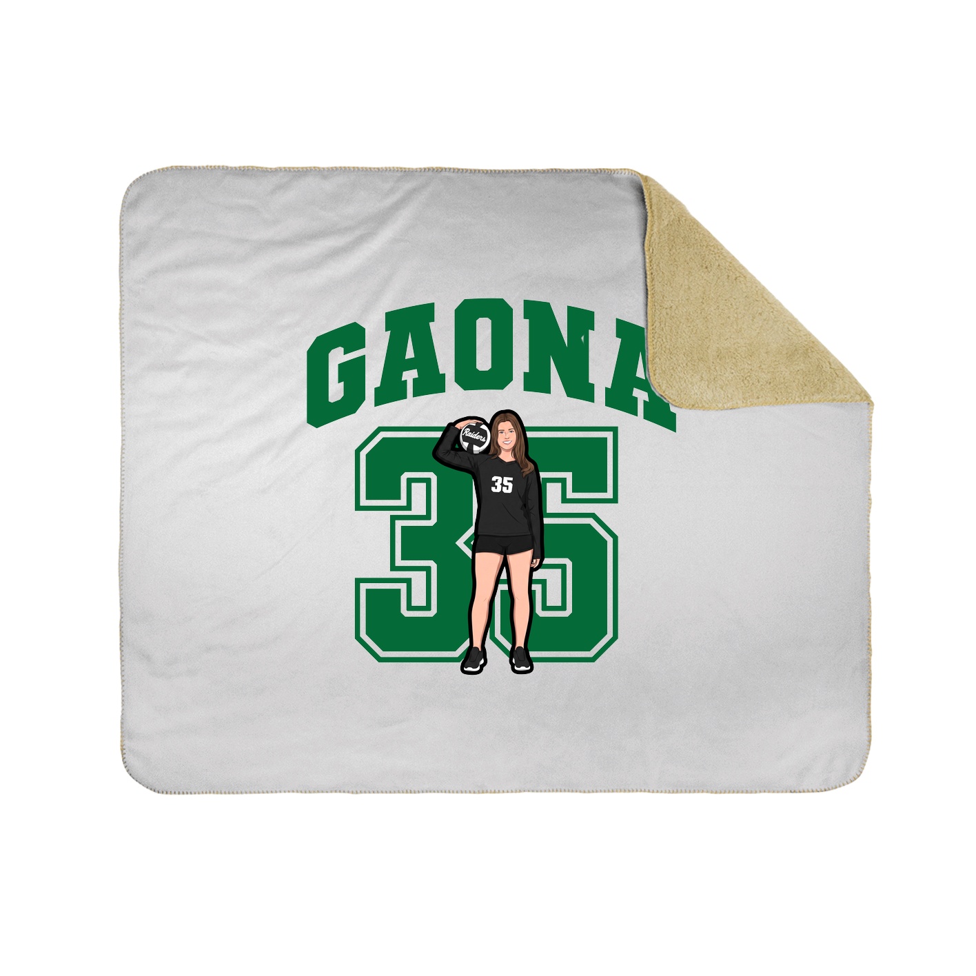 Throw Blanket — Number in White